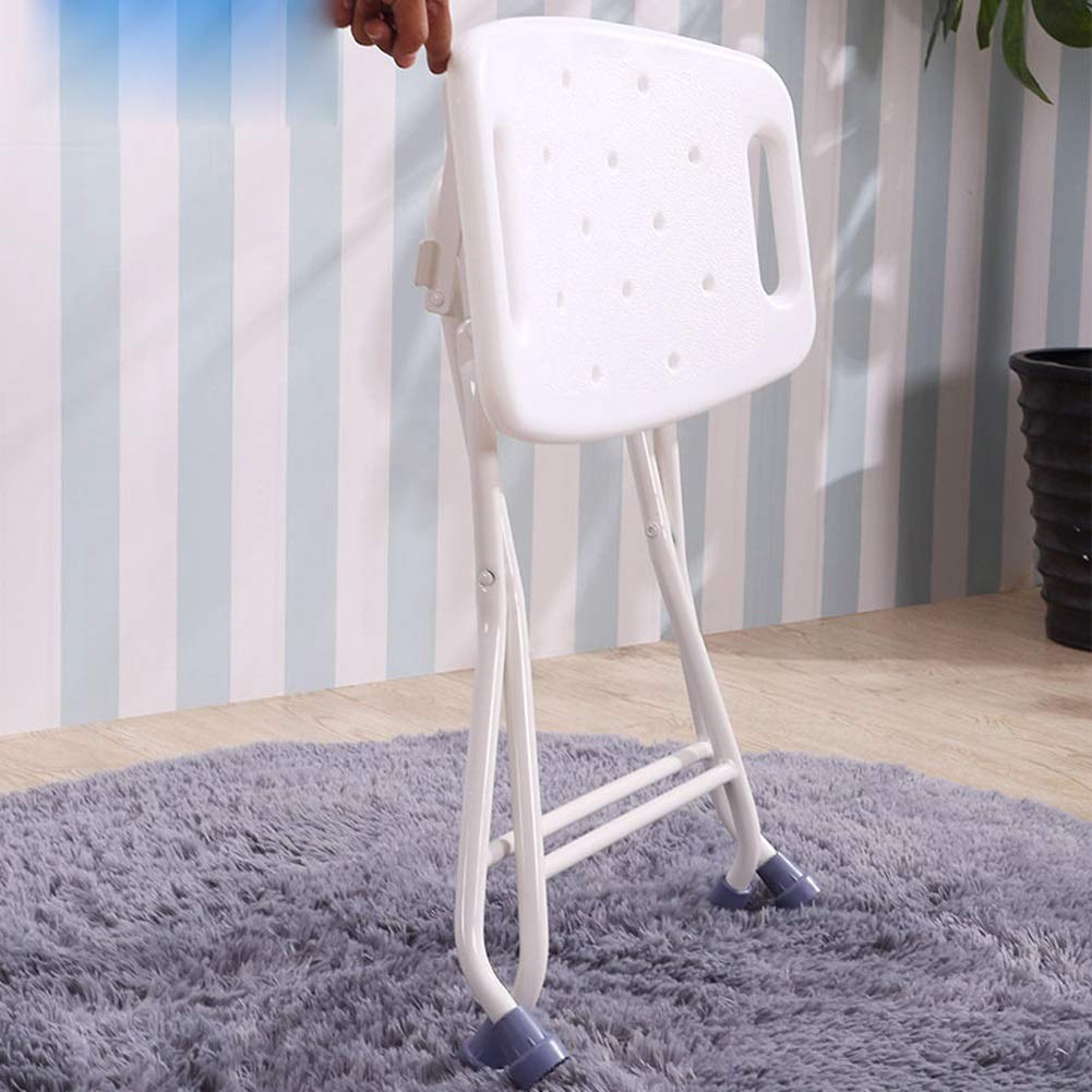 Non-Slip Folding Shower Bench for Elderly - Portable Bathroom Stool with Thick Plastic Seat, Safe & Sturdy Shower Chair for Seniors - Ideal for Bathroom Safety, Assisted Living, and Spa Relaxation