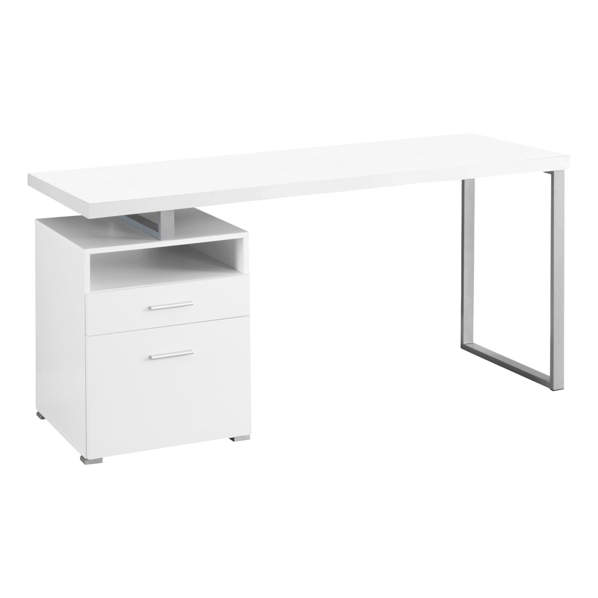 60L White & Silver Metal Office Series Storage Cabinet - Perfect for Home, Office & Workspace Organization