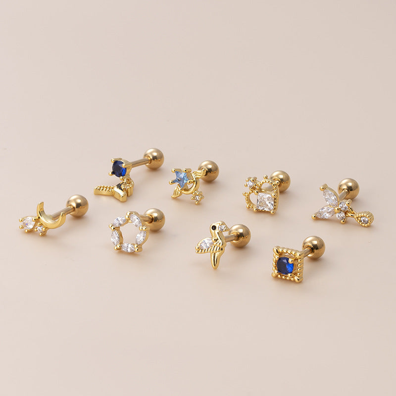 16G Conch Earrings - Surgical Steel Barbell Stud Body Jewelry | HSPJ884 | Perfect for Cartilage Piercing & Alternative Fashion Style