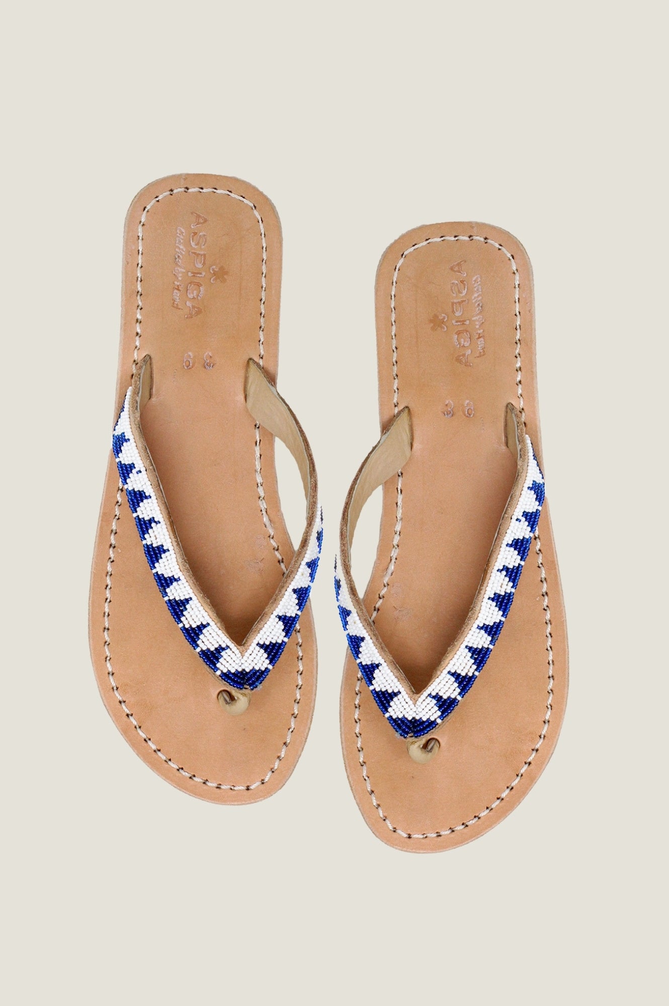 Ziggy Sandals for Women - Comfortable White & Cobalt Blue Summer Beach Sandals - Perfect for Vacation, Walking, and Outdoor Activities