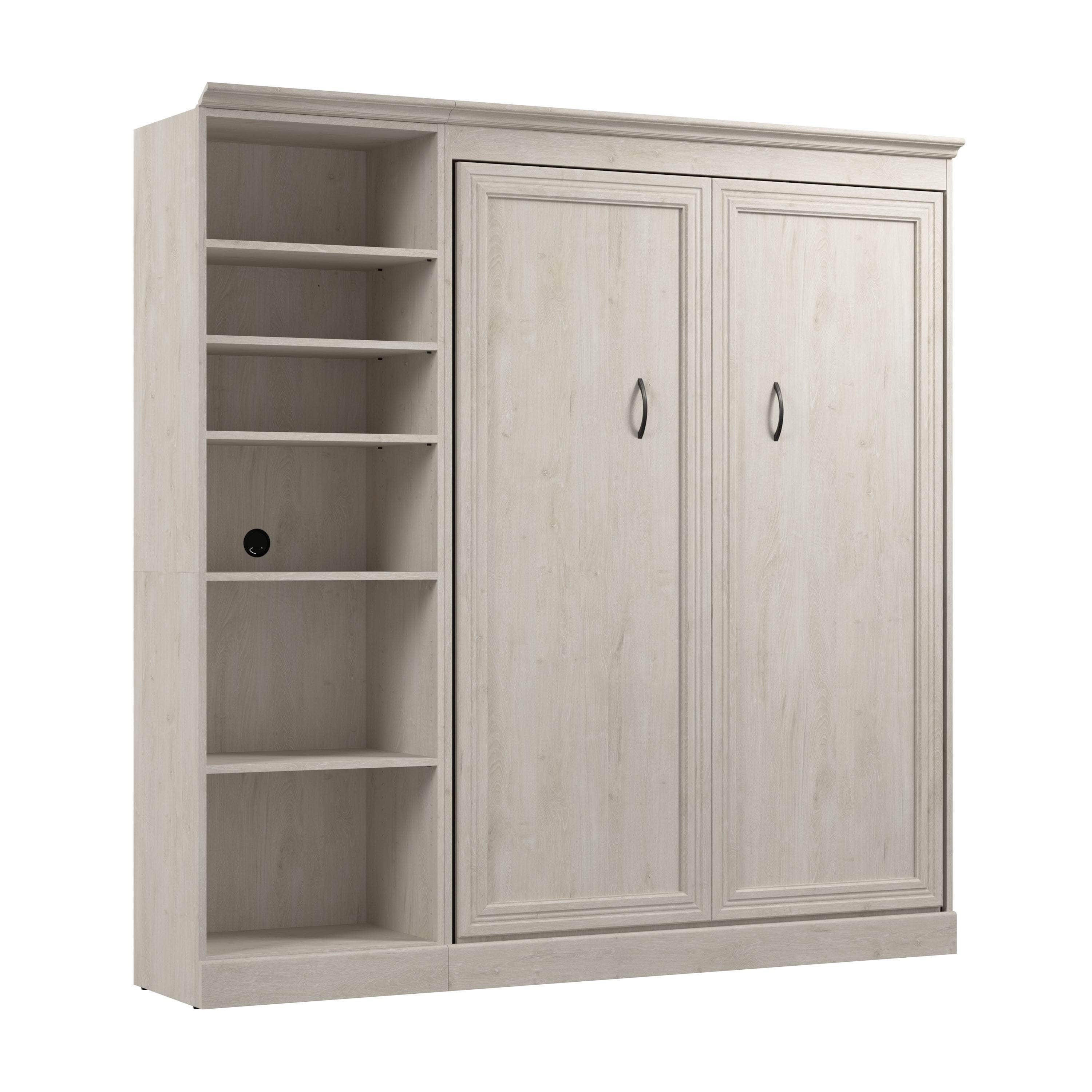 Space-Saving Full Murphy Wall Bed with Built-In Storage Unit - 3 Color Options for Bedroom, Guest Room, or Studio Apartment