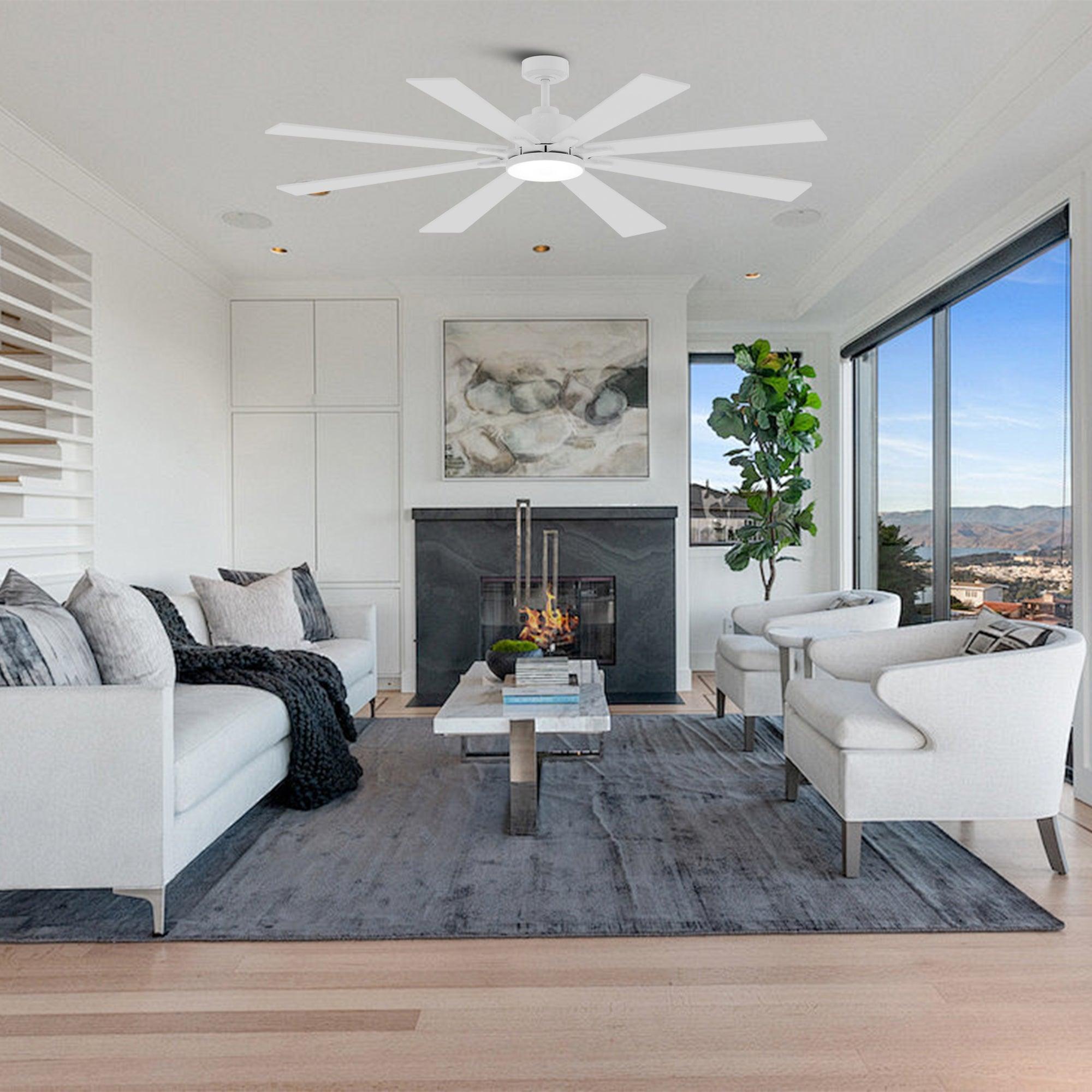 72 Inch Elbe Modern Ceiling Fan with Light Kit & Remote Control - Perfect for Living Room, Bedroom, and Large Spaces