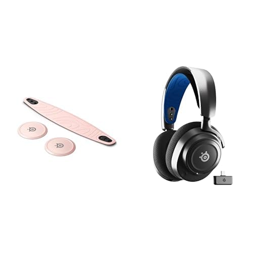 SteelSeries Nova Bundle: Arctis 7P Wireless Gaming Headset with Nova Booster Pack - Rose Quartz Headband & Custom Speaker Plates for PS5, PS4, PC, Nintendo Switch - 2.4GHz & Bluetooth Connectivity, USB-C Charging, 38-Hour Battery Life - Perfect for Competitive Gaming & Immersive Entertainment