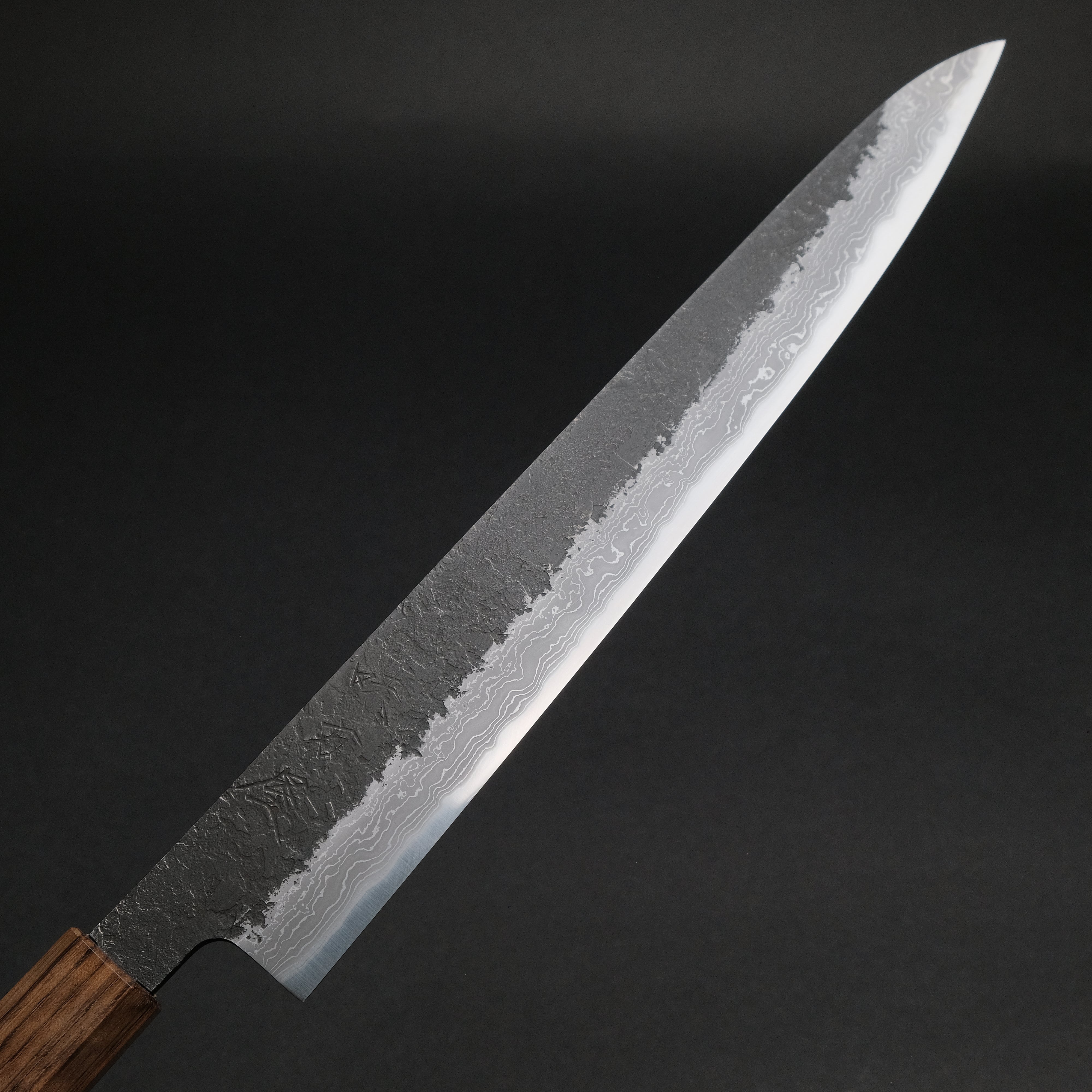 Premium Ajikataya White #2 Nashiji Damascus Sujihiki 270mm Japanese Slicing Knife with Octagonal Magnolia Wood Handle (#37) - Perfect for Sushi, Sashimi & Meat Carving