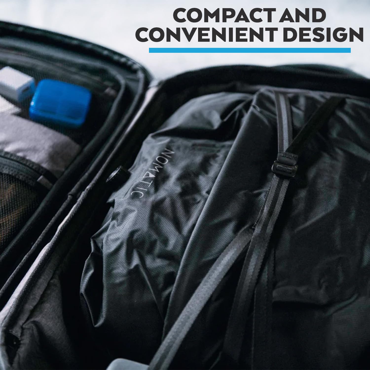 NOMATIC Vacuum Compression Packing Cubes - Travel Luggage Organizer Bags for Suitcases (Black) | Perfect for Business Trips, Vacations & Organized Packing