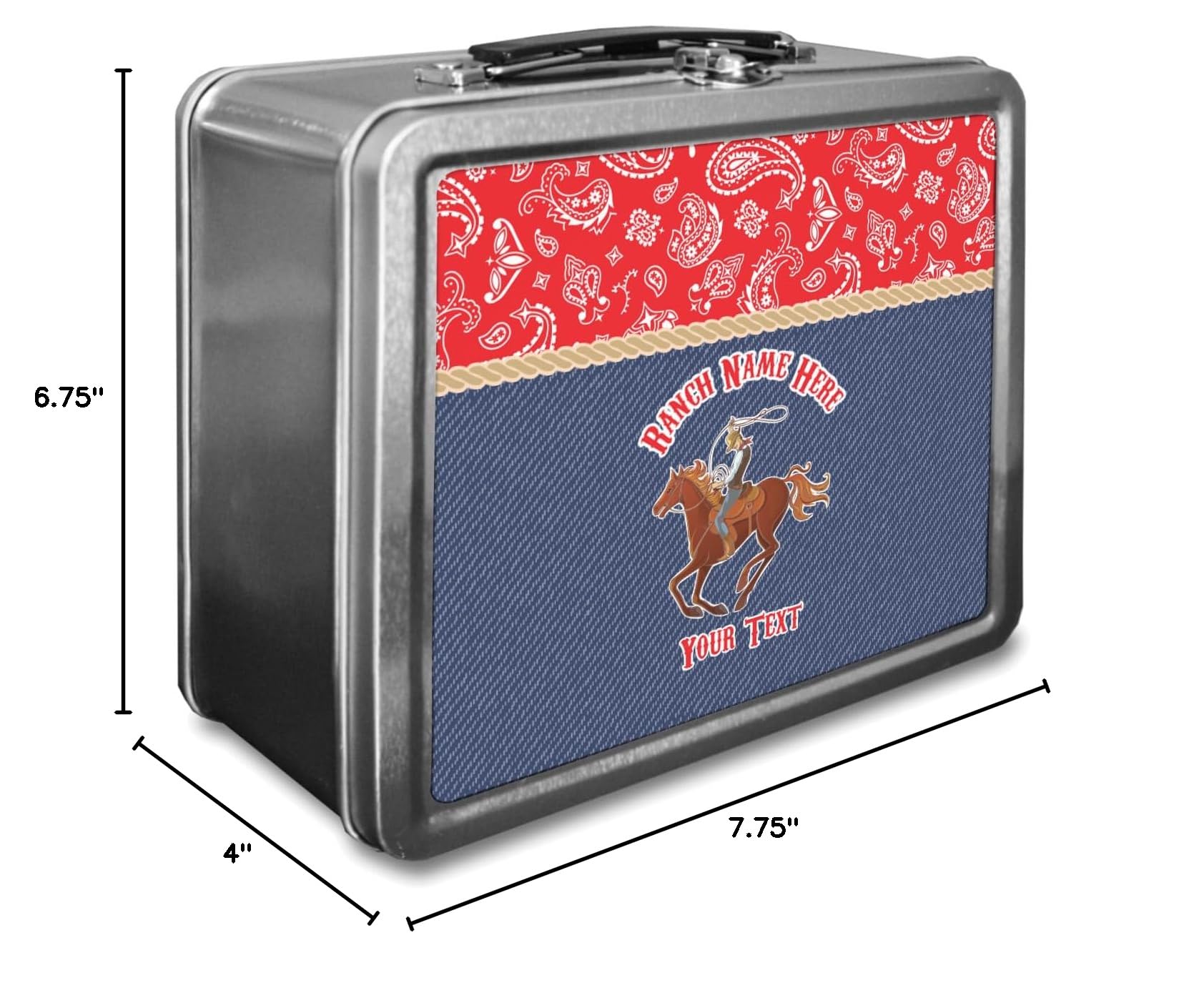 Personalized Western Ranch Lunch Box - Custom Insulated Lunch Bag for Work, School & Picnics - Durable & Stylish Lunch Tote for Adults & Kids - Perfect for Cowboys, Ranchers & Outdoor Enthusiasts