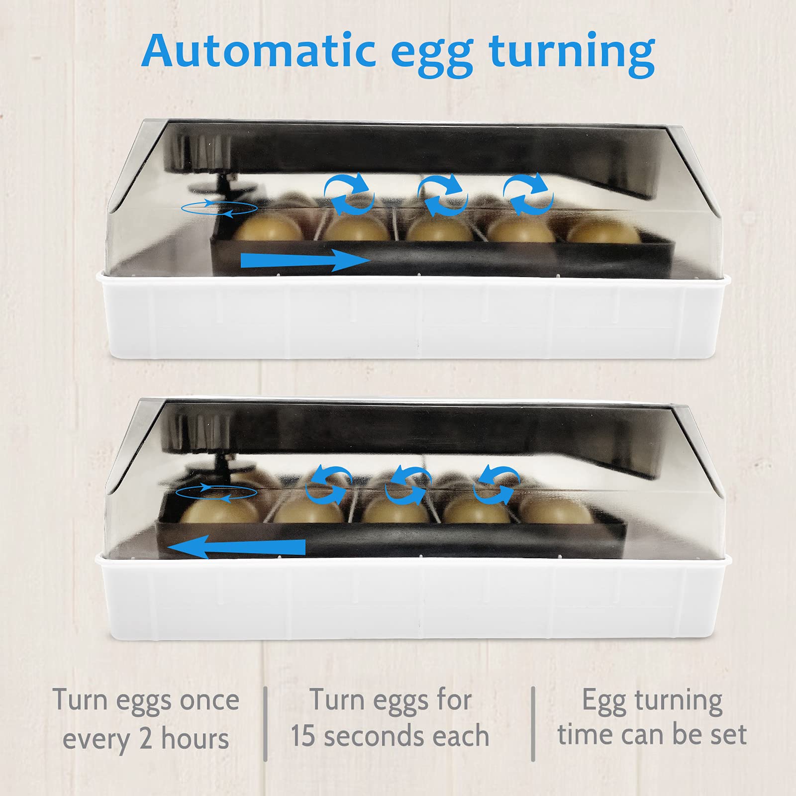 Automatic Egg Incubator for Chickens Ducks & Birds - 15 Egg Capacity with Temperature Control - Perfect for Home Poultry Farming & Hobby Breeding