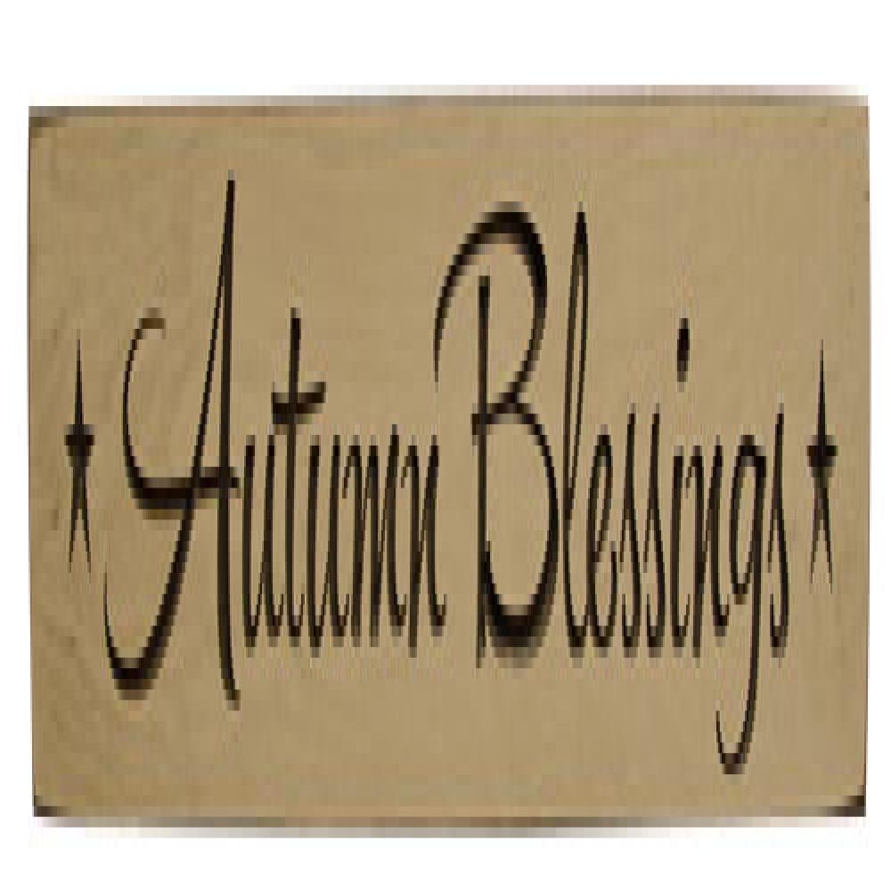 Autumn Blessings Engraved Wooden Sign - 24 Inch Rustic Fall Home Decor for Thanksgiving, Farmhouse Wall Art - Perfect for Cozy Living Room, Porch or Seasonal Mantel Display