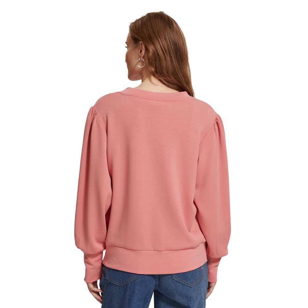 Scotch & Soda Women's Ruched Yoke Seam Modal Sweatshirt - Soft & Stylish Pullover for Casual Wear, Lounge & Everyday Comfort