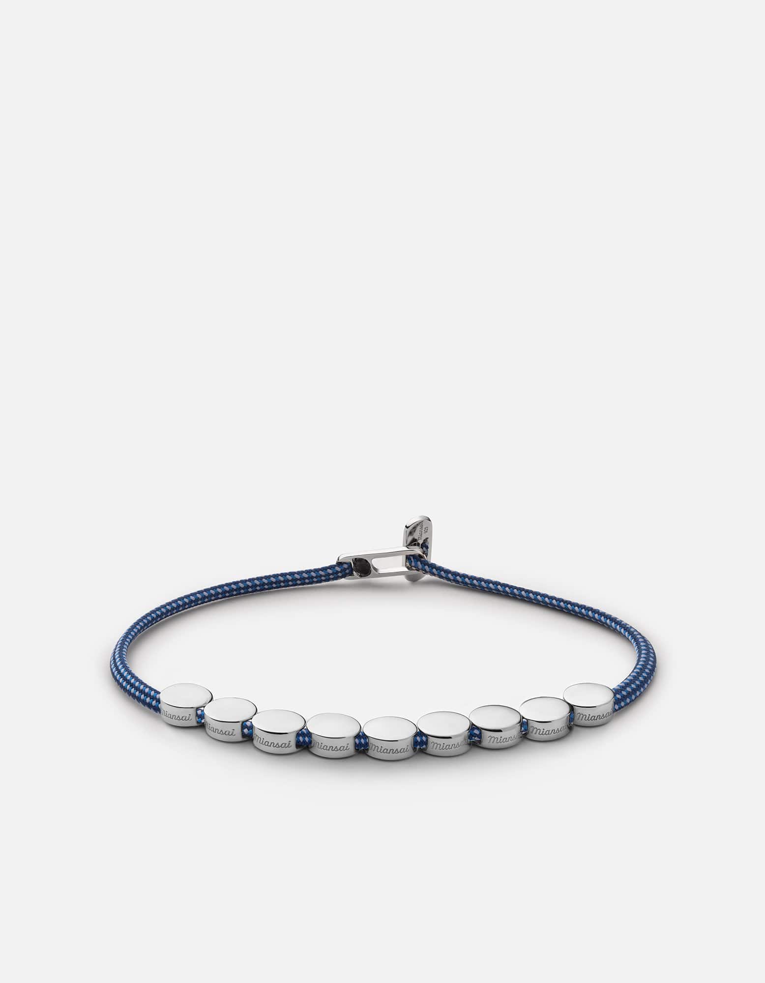 Sterling Silver 2.5mm Rope Bracelet with Dark Blue Accent - Elegant Minimalist Jewelry for Women, Perfect for Everyday Wear and Special Occasions