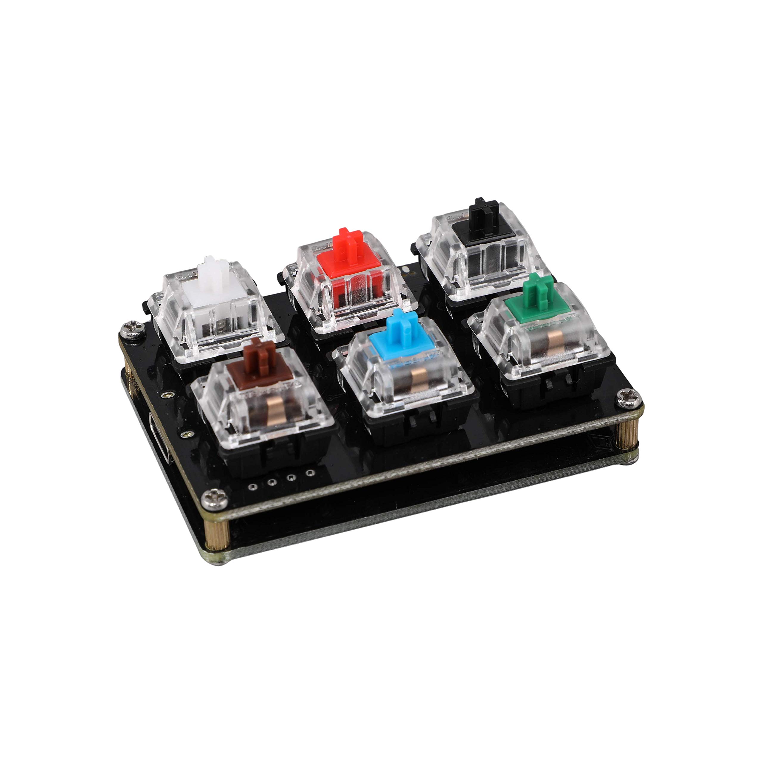 6-Key Programmable MX Mechanical Keyboard Switch Tester - Hot-Swappable Scramble Design (Black) | Perfect for Gamers, Typists & Keyboard Enthusiasts to Test Cherry MX Switches