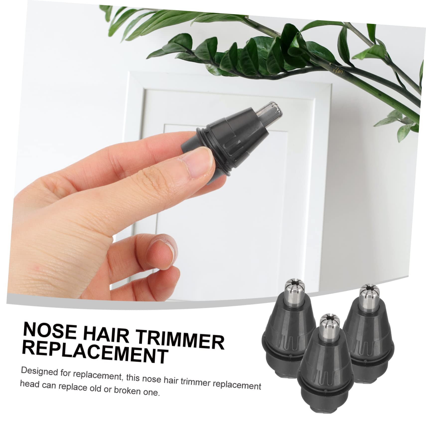 9 Pcs Replacement Heads for Men's Electric Razor - Nose & Beard Trimmer Attachments, Steel Black - Perfect for Travel, Grooming Kits & Daily Shaving