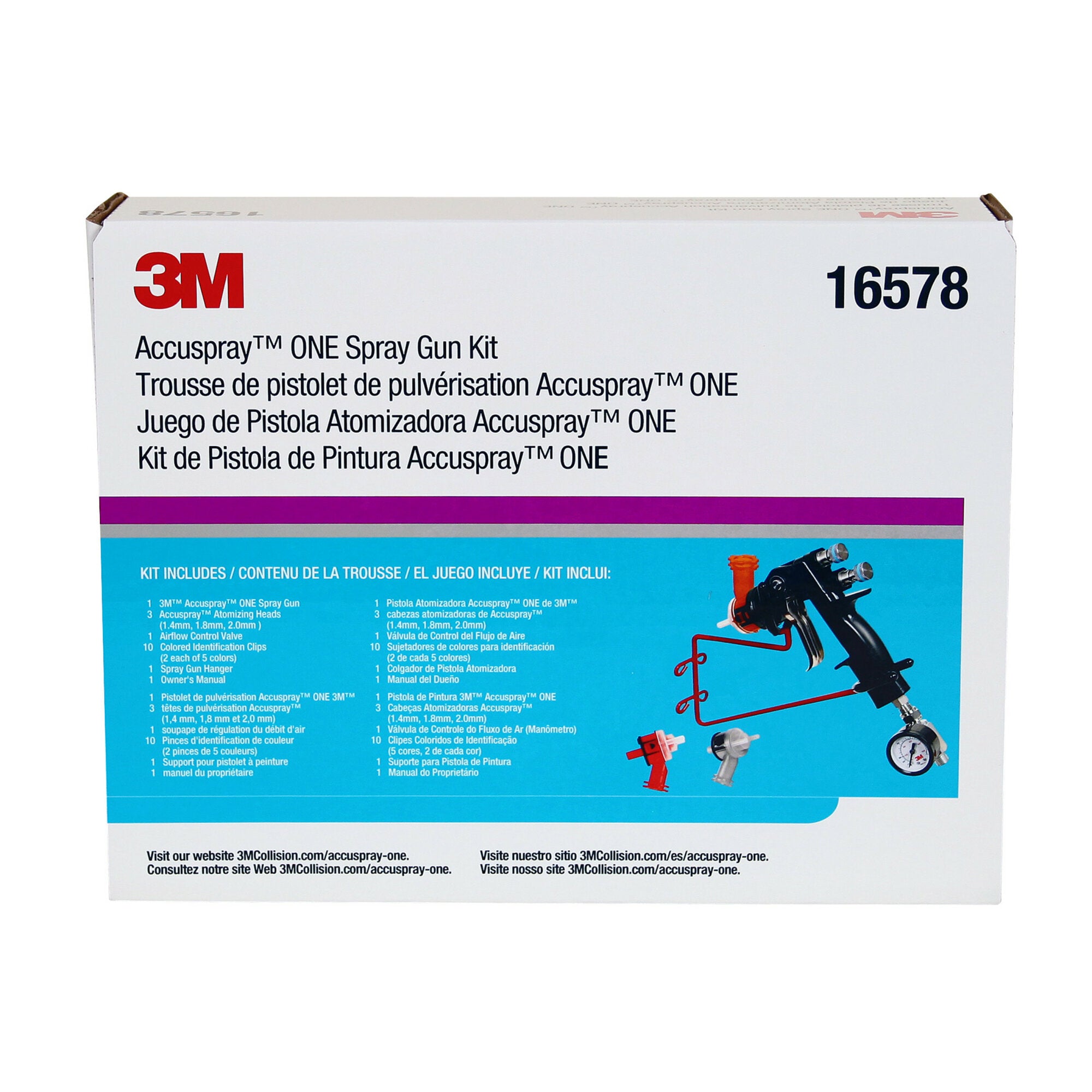 3M Accuspray ONE Spray Gun Kit 16578 - Professional Automotive & DIY Paint Sprayer for Smooth Finishes - Perfect for Car, Furniture, and Home Projects