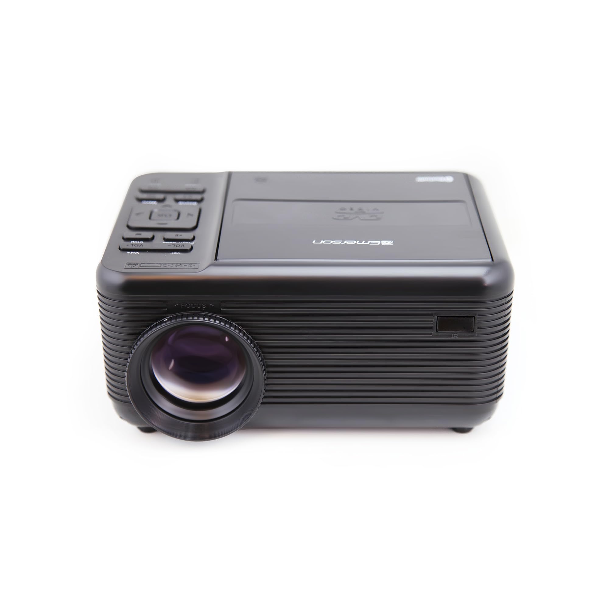 Emerson EVP-2501C 150-Inch 1080P HD Home Theater Projector with Built-in DVD Player, Bluetooth, HDMI & USB Ports - Includes Stereo Speakers, Remote Control & Projector Screen - Perfect for Movie Nights, Gaming & Outdoor Entertainment