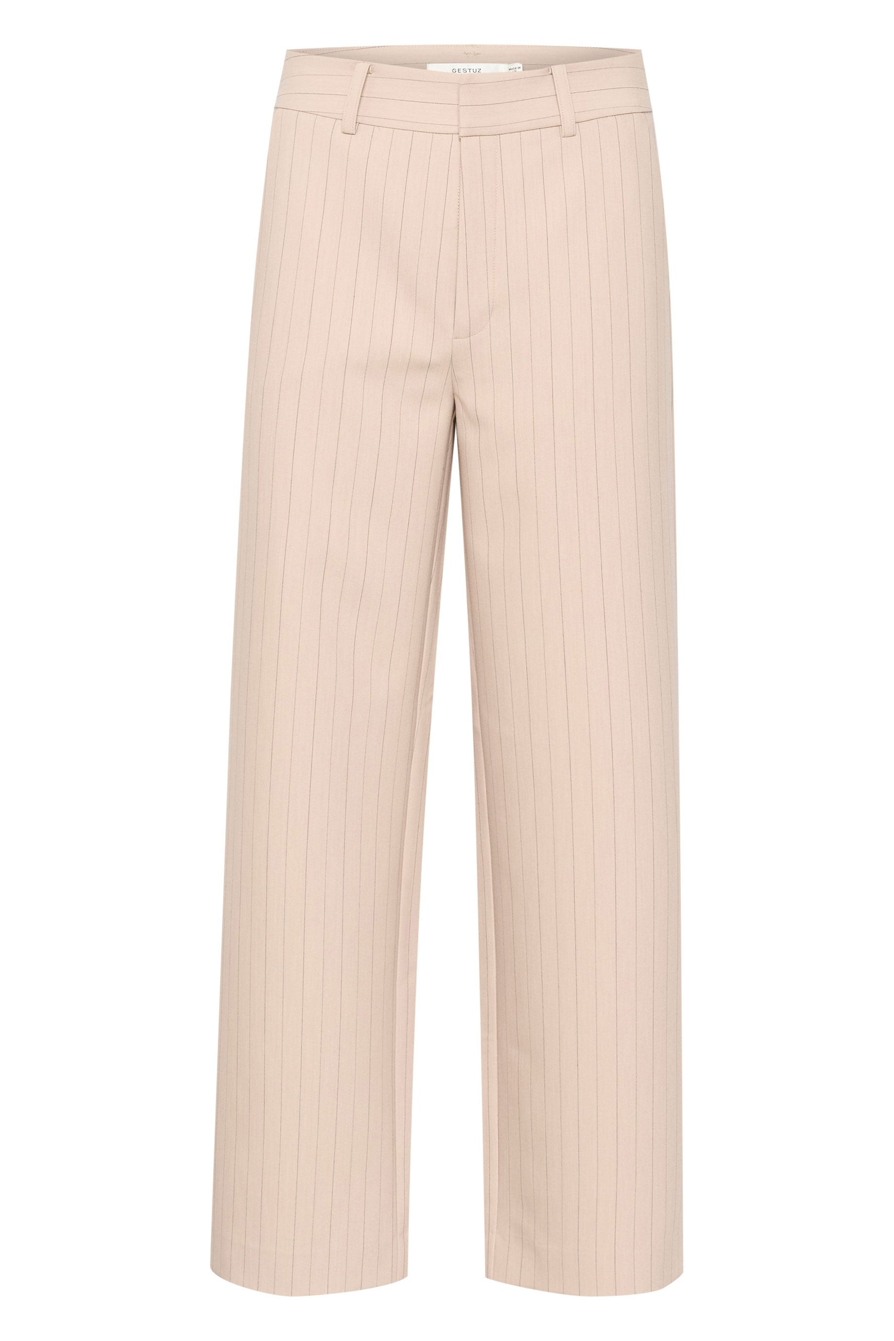 Gestuz JOELLE High-Waisted Wide Leg Pants in Sand - Stylish & Comfortable Women's Trousers for Office, Casual Wear & Travel