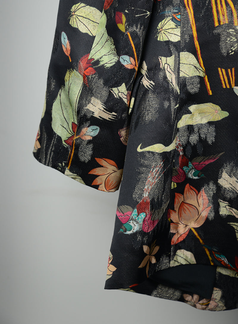 Etro Black Floral Print Jacket - Size 38 | Elegant Women's Blazer for Office, Party & Special Occasions