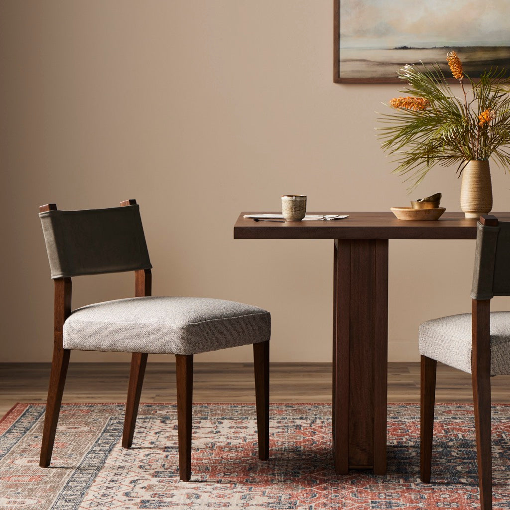 Premium Ferris Dining Chair - Nubuck Charcoal Upholstery | Modern Kitchen & Dining Room Furniture for Home Decor | Perfect for Family Gatherings & Dinner Parties