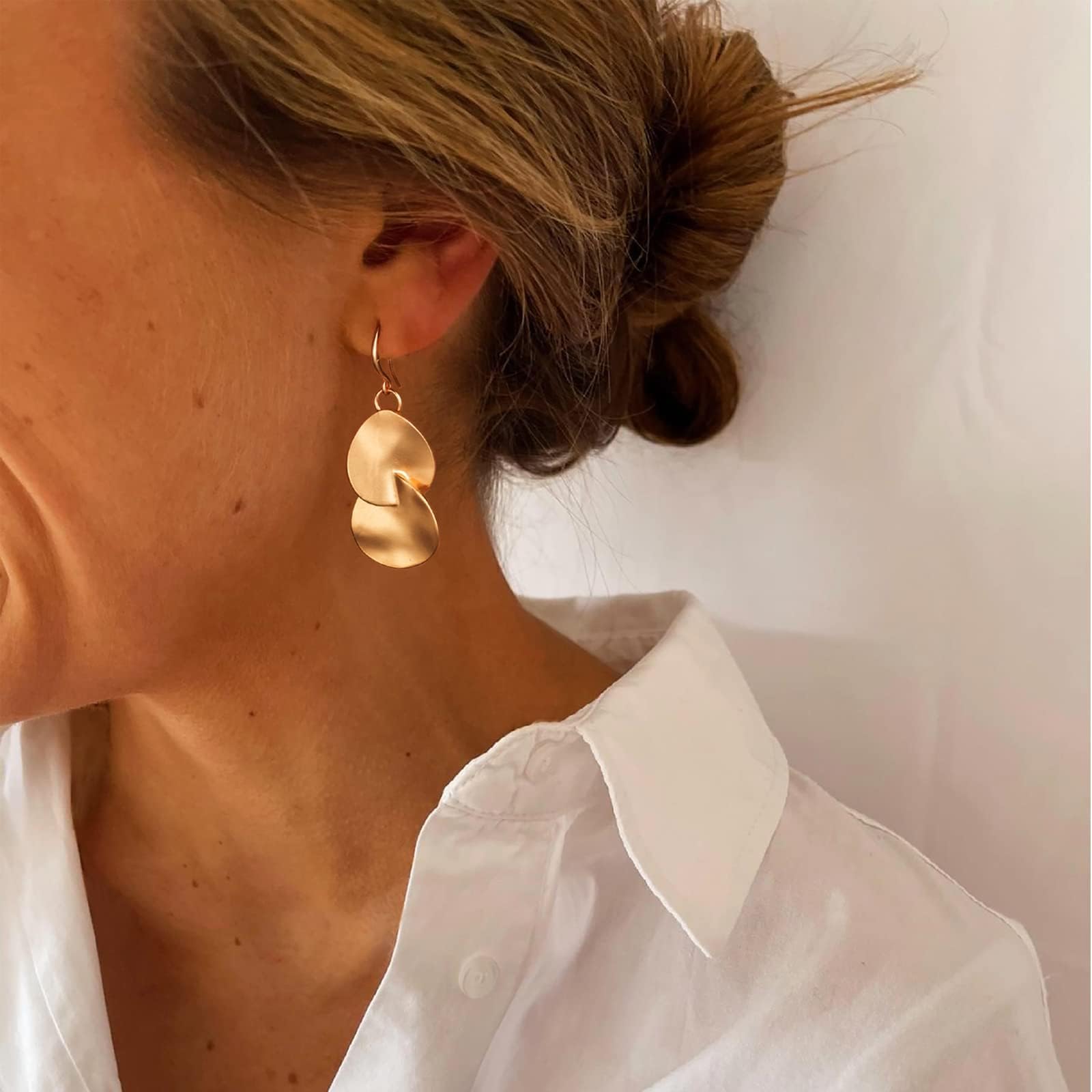 14K Gold Plated Hoop Earrings for Women - Dainty Pearl, Disc, Coin, Bead, Starfish & Teardrop Circle Dangle Drop Earrings | Hypoallergenic Jewelry Gifts for Her | Perfect for Parties, Weddings & Everyday Wear