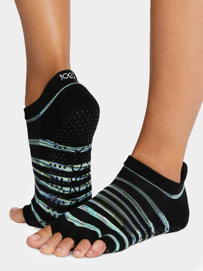 ToeSox Low Rise Tec Half Toe Women's Non-Slip Yoga Socks with Grip - Perfect for Pilates, Barre & Hot Yoga Workouts