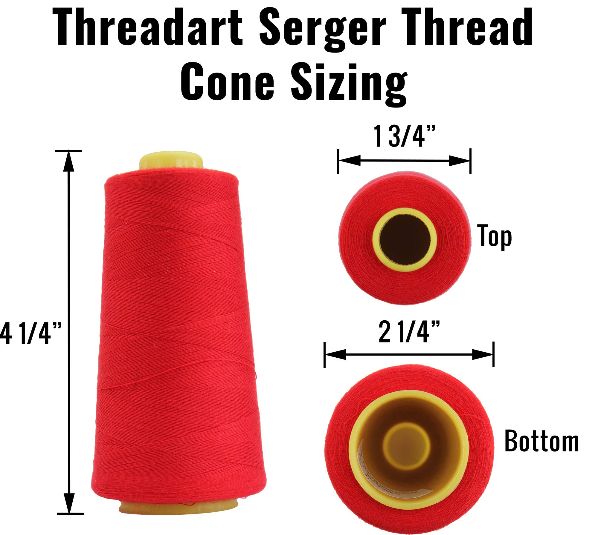 Threadart Serger Thread - 2750 Yard Polyester Sewing Thread Cone (40/2 Weight) in Toast Color - Perfect for Overlock Machines, Quilting & Garment Construction