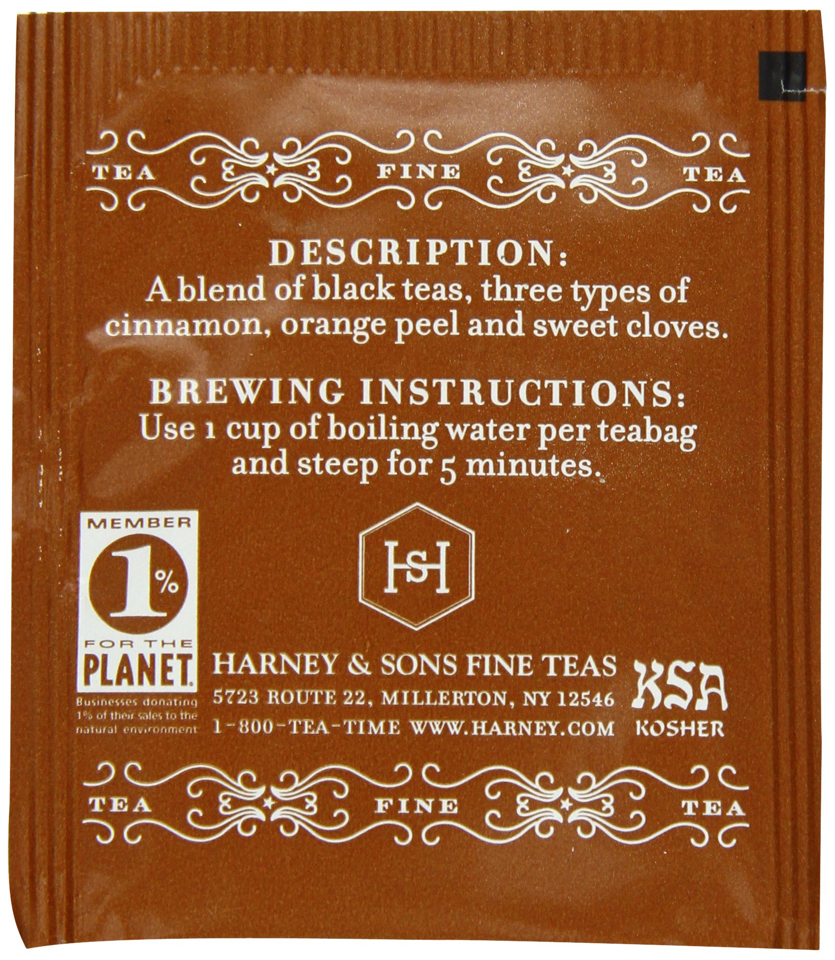 Harney & Sons Hot Cinnamon Spice Tea Bags - 50 Count | Premium Spiced Black Tea with Cinnamon & Clove | Perfect for Cold Weather & Relaxation