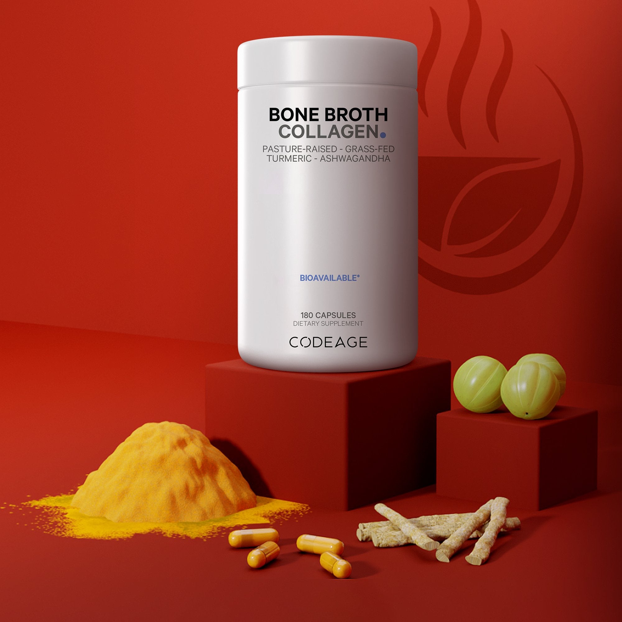 Codeage Bone Broth Collagen Capsules - Grass-Fed Collagen Peptides for Joint & Gut Health - Supports Skin Elasticity & Digestion - Ideal for Keto, Paleo & Wellness Routines