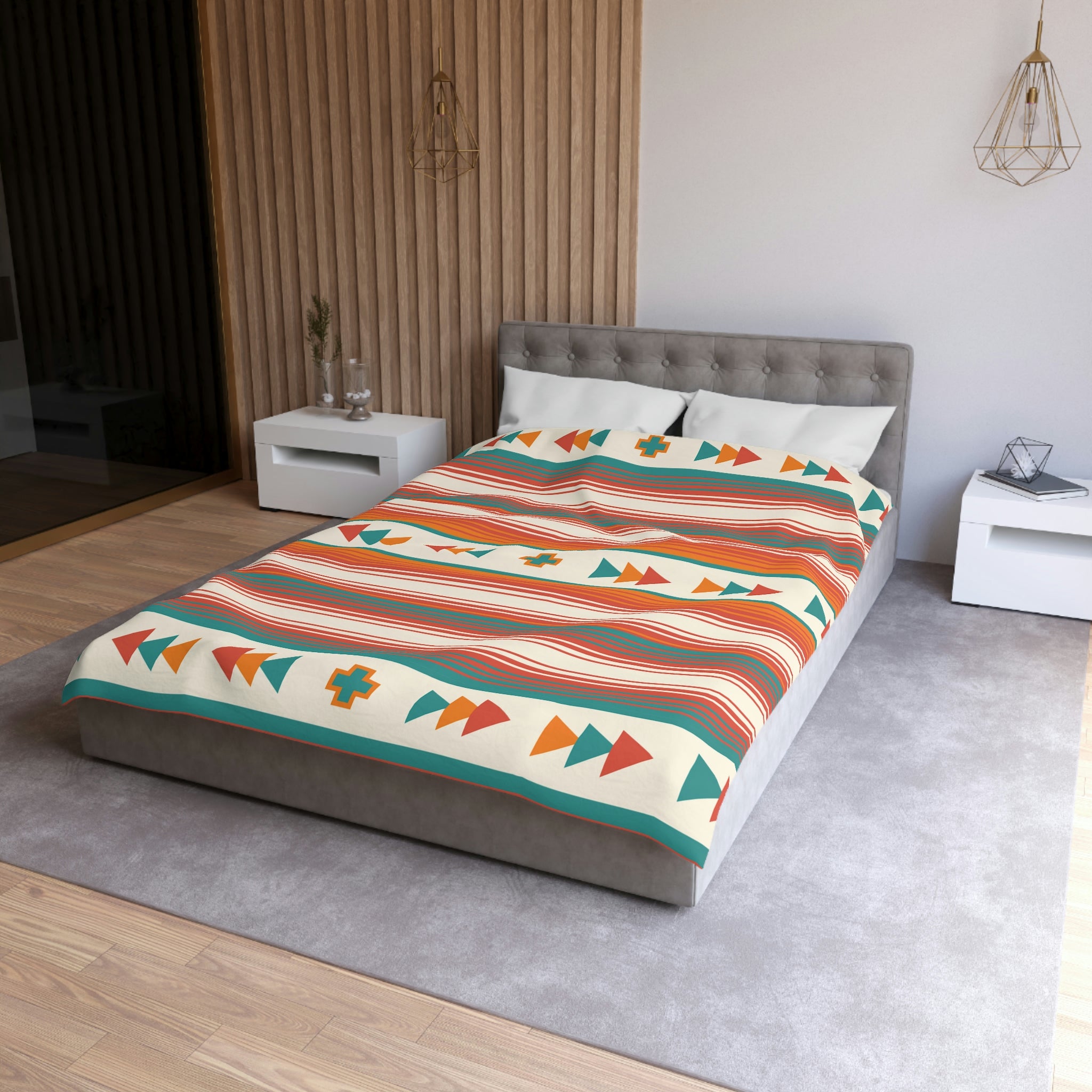 Luxury Modern Duvet Cover Set for Queen Bed - Soft Bedding Comforter Cover with Pillowcases - Home Decor for Bedroom & Guest Room - Perfect for Hotels, Airbnb & Cozy Home Styling
