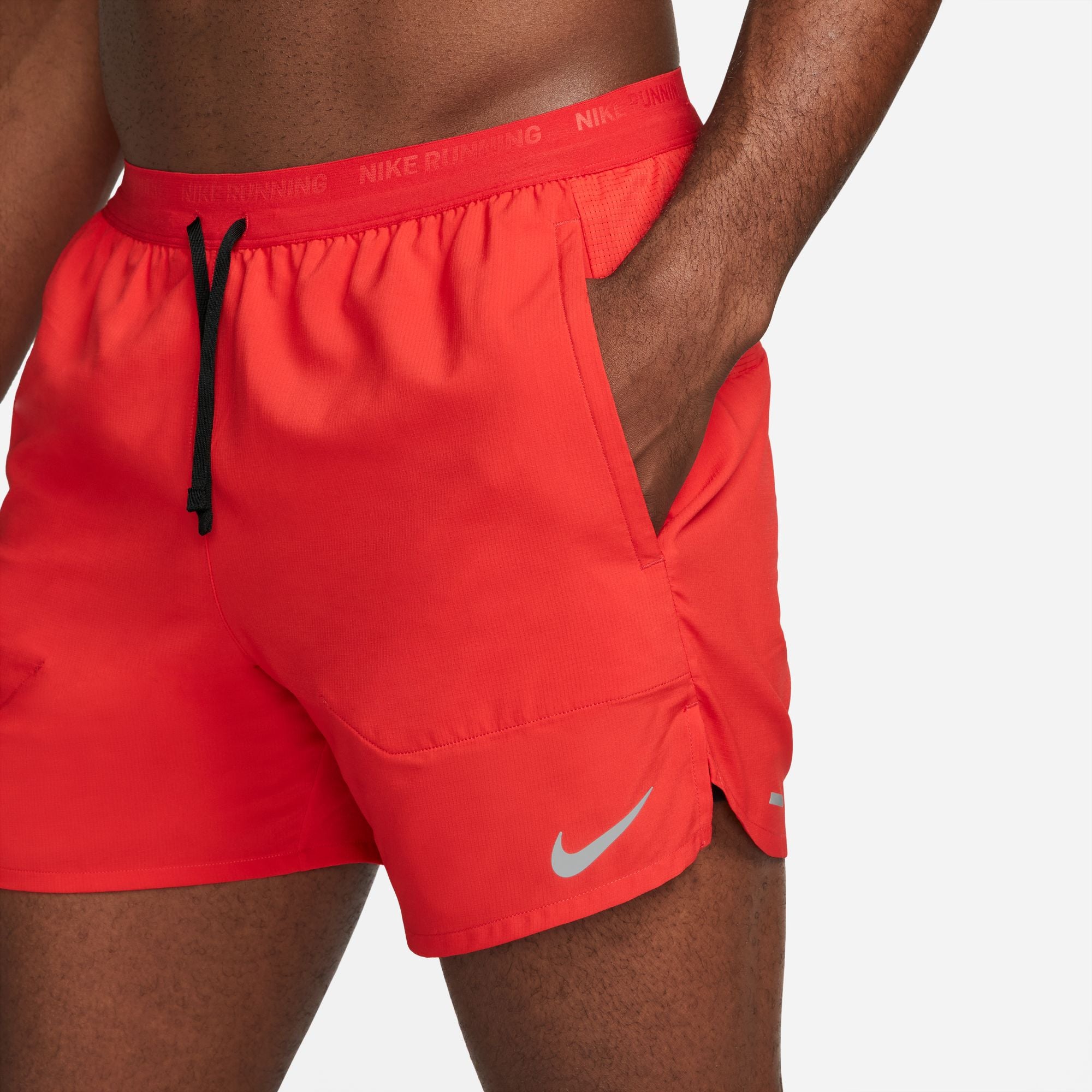 Nike Men's DRI-FIT Stride 5 Running Shorts - Breathable Quick-Dry Athletic Shorts with Reflective Details (University Red/Black/Silver) - Perfect for Jogging, Gym Workouts & Outdoor Sports