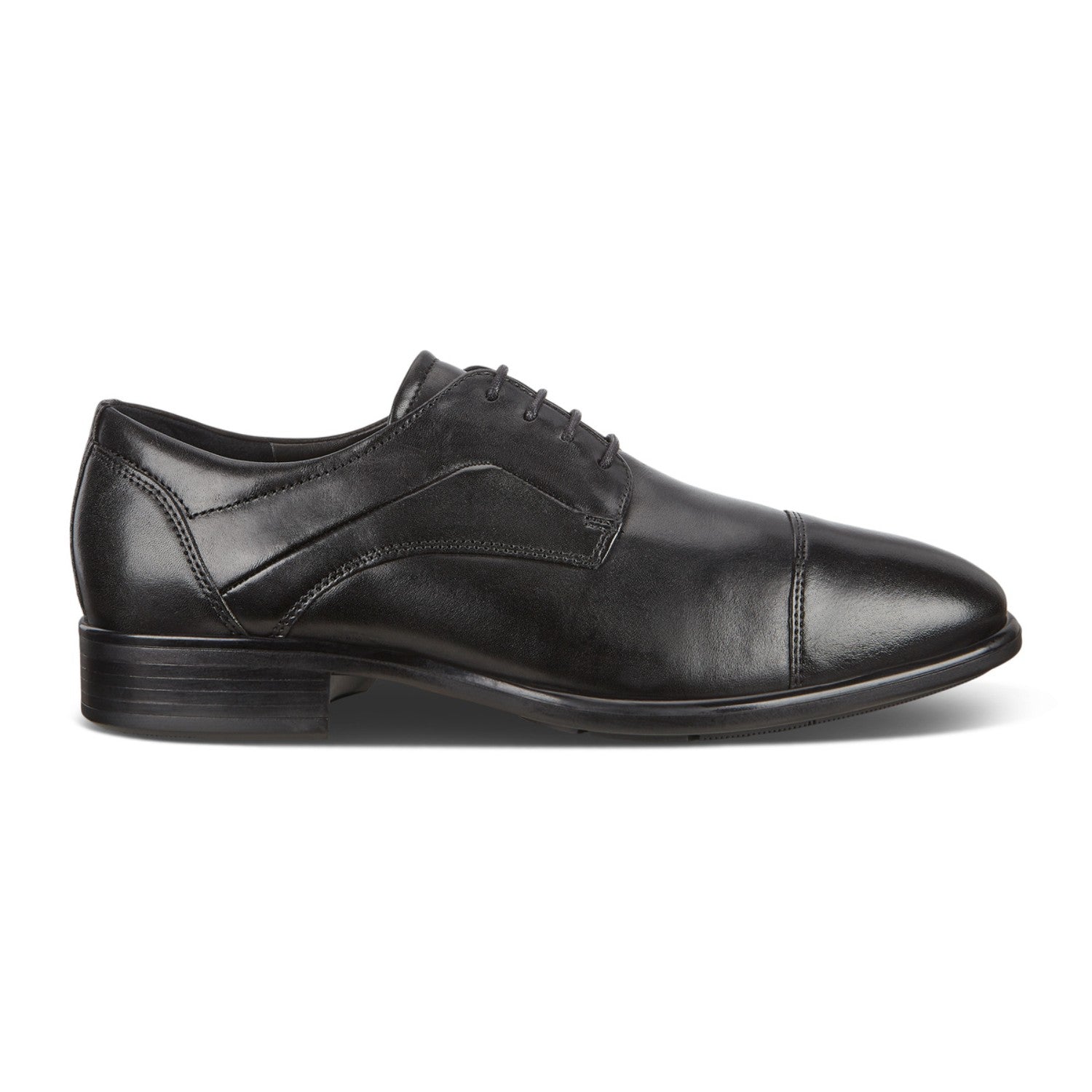 ECCO Men's Citytray Santiago Black Leather Slip-On Loafers - Comfortable Casual Shoes for Work, Travel & Everyday Wear
