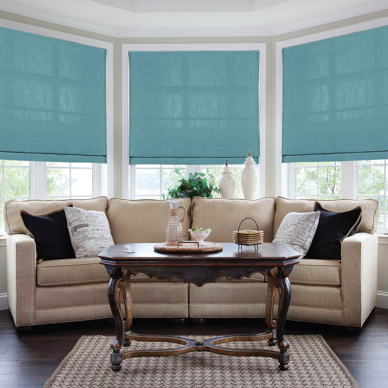 Isabella Cord Lift Cotton Roman Shade - Blackout Window Treatment for Living Room, Bedroom & Nursery - Easy Pull Cord Operation for Smooth Adjustments
