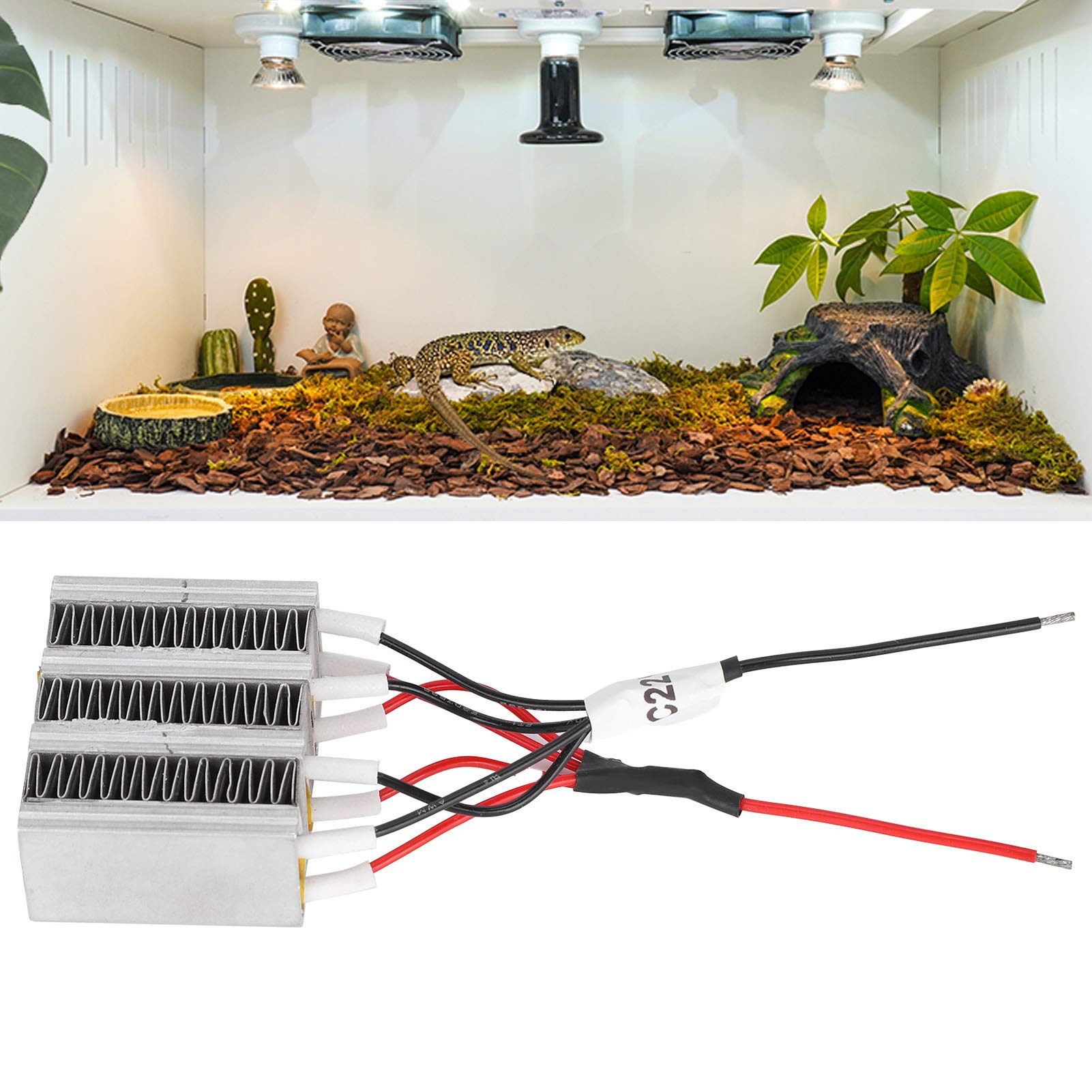 High Efficiency PTC Ceramic Heater for Pets - Durable Metal Thermostat with Rigid Design | Perfect for Dog Houses, Cat Beds & Winter Pet Warmth