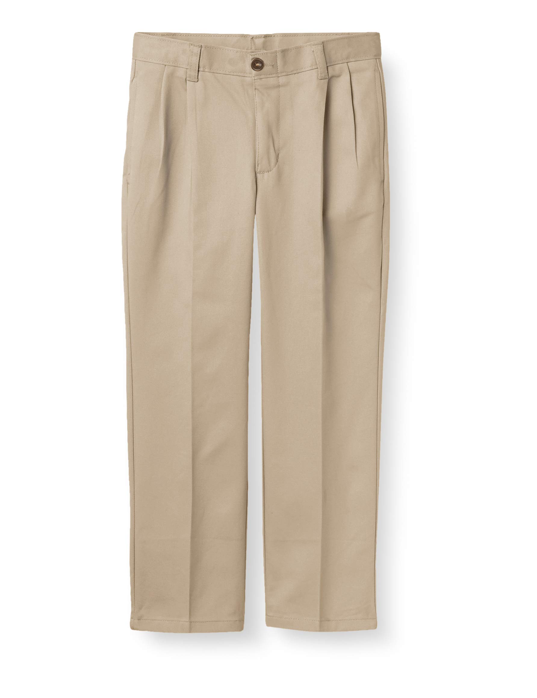 Chaps Boys' School Uniform Pleated Twill Pants - Classic Dress Pants for School, Church & Formal Occasions