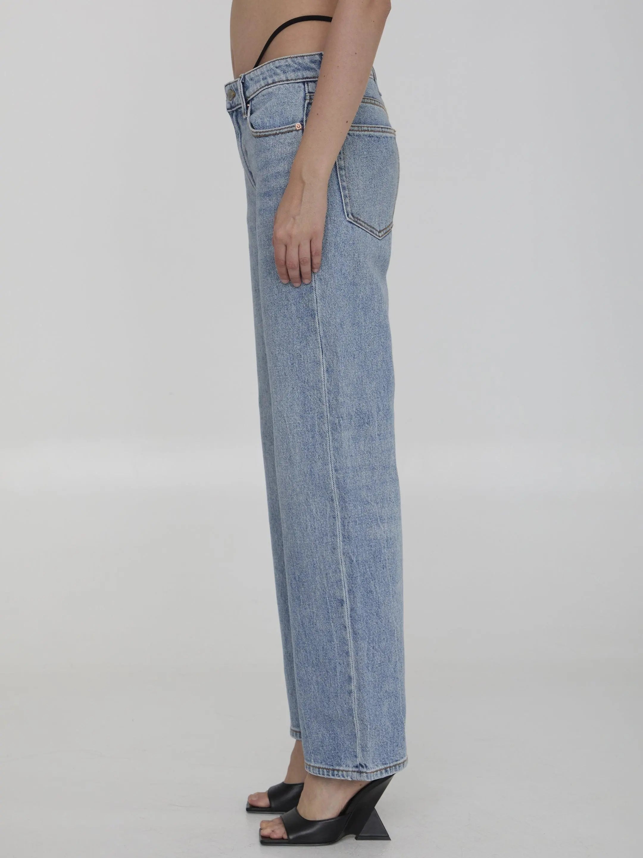 Alexander Wang High Waist Jeans with Pre-Styled Thong - Trendy Designer Denim for Women | Perfect for Night Out, Party & Casual Wear