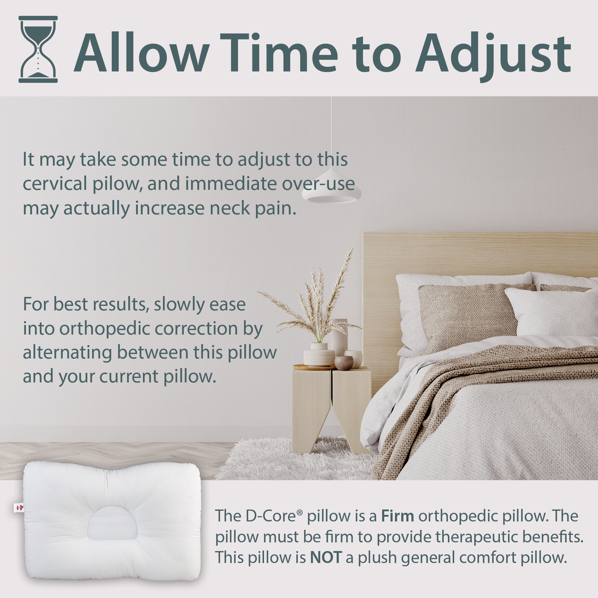 D Core Cervical Support Pillow - Orthopedic Memory Foam Neck Pillow for Pain Relief, Improved Sleep & Posture - Perfect for Side, Back & Stomach Sleepers, Travel & Home Use