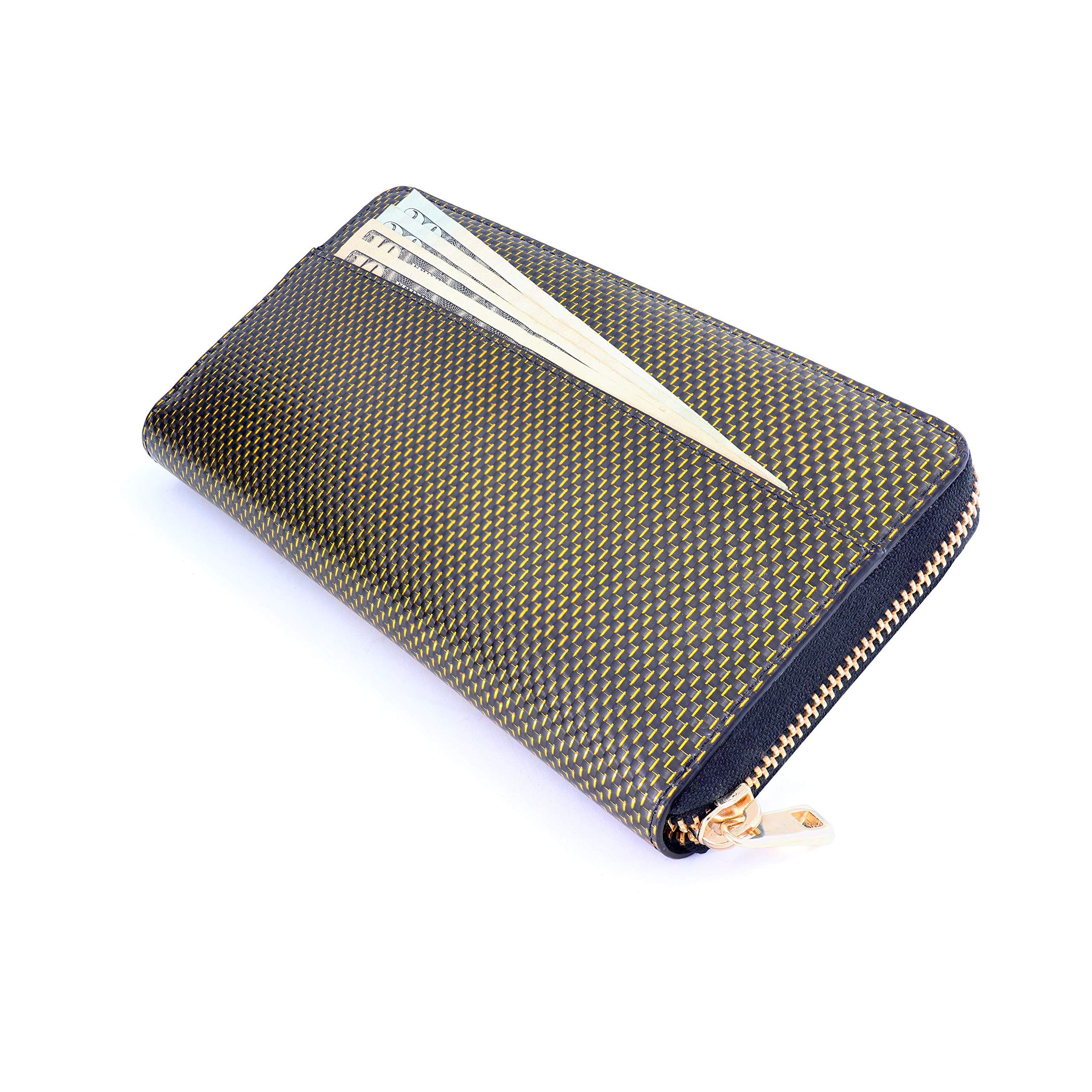 ColdFire RFID Blocking Accordion Zip Around Wallet for Women - Stylish Clutch Purse for Day & Night Use - Perfect for Travel, Shopping & Everyday Essentials