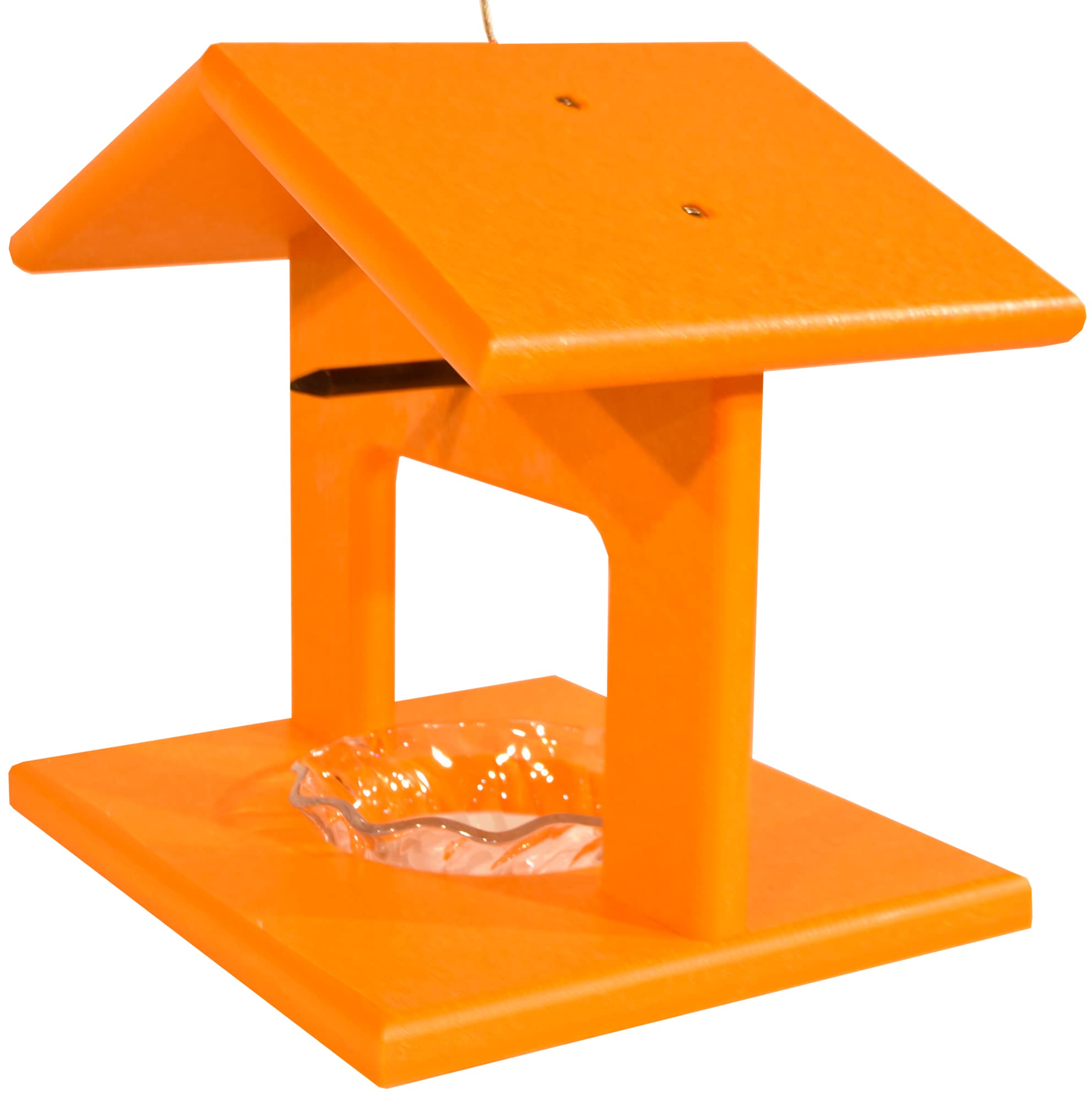 Amish-Made Small Single Hanging Oriole Bird Feeder with Jelly Cup & Fruit Rod Holder - Outdoor Fruit Jelly Bird Feeder for Orioles - Handcrafted in USA (Orange) | Perfect for Backyard Birdwatching & Attracting Colorful Birds to Your Garden