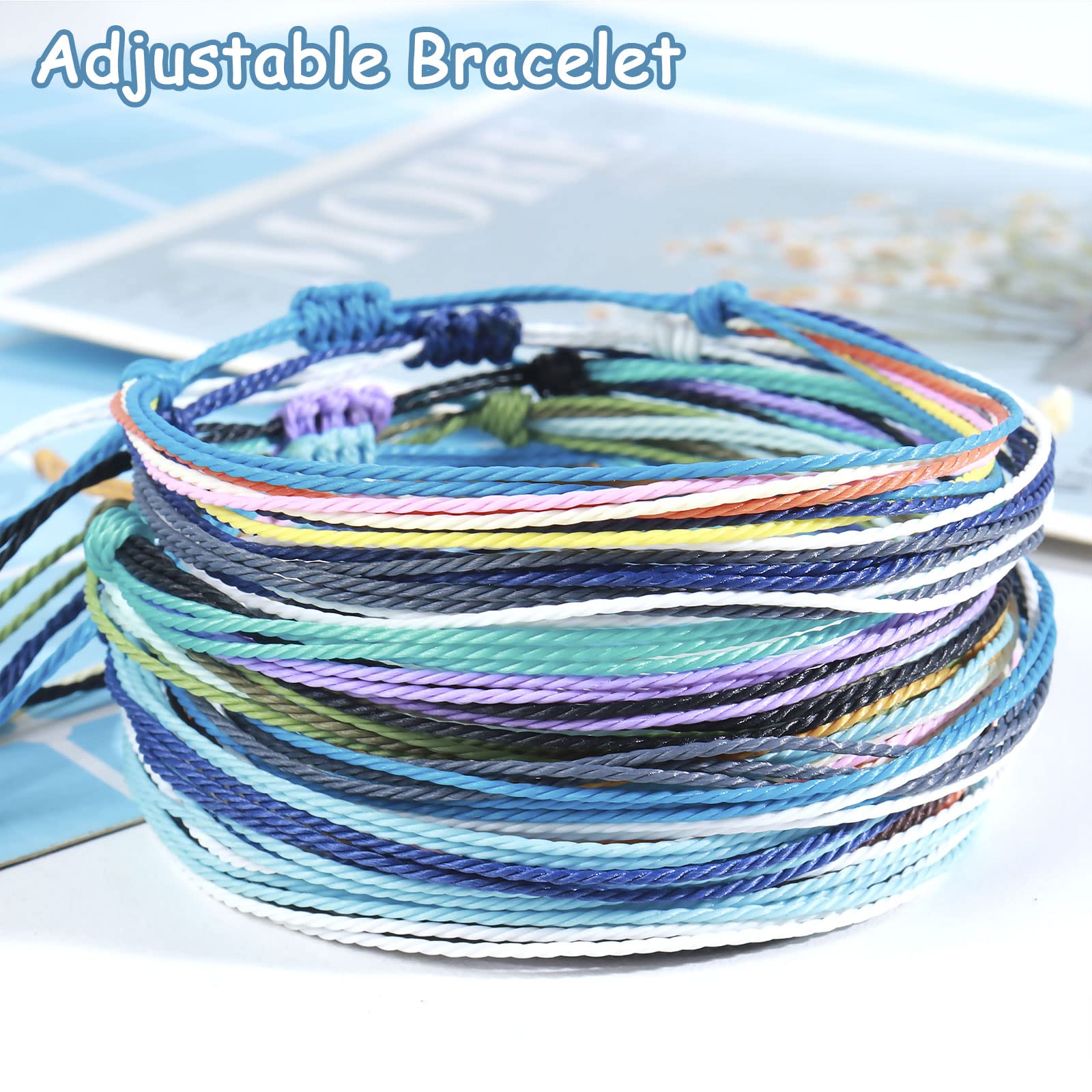 Trendy Adjustable Wave Surfer Friendship Bracelets for Women - Waterproof Summer Beach Ankle Bracelets, Long Tiantian String Bracelet Gifts for Best Friends, Stocking Stuffers & Outfit Accessories | Perfect for Beach Trips, Music Festivals, and Casual Wear