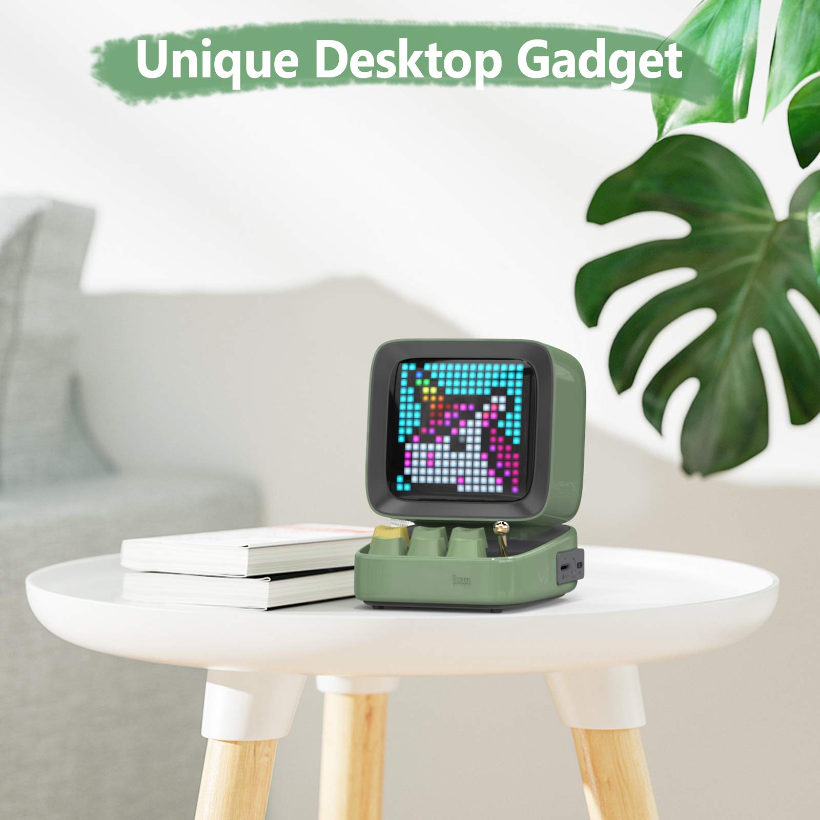Divoom Ditoo Retro Pixel Art Bluetooth Speaker - 16x16 LED App-Controlled Screen, Customizable Game & Music Player (Green) - Perfect for Gaming, Bedroom Decor & Gifts