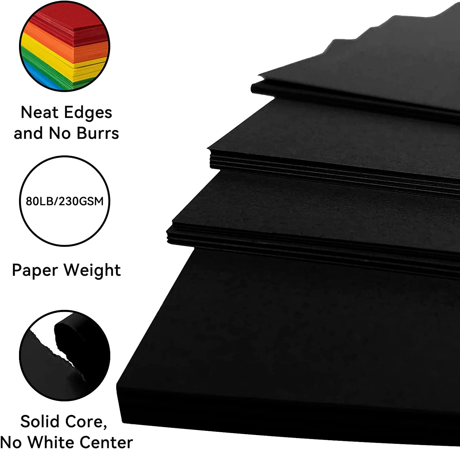 Premium 30-Sheet Black Cardstock Paper 11x17 Inches - 80 lb / 230 GSM Heavyweight Construction Paper for Cricut, Silhouette, Card Making, Scrapbooking, DIY Crafts - Perfect for Invitations, Greeting Cards, and Home Decor Projects
