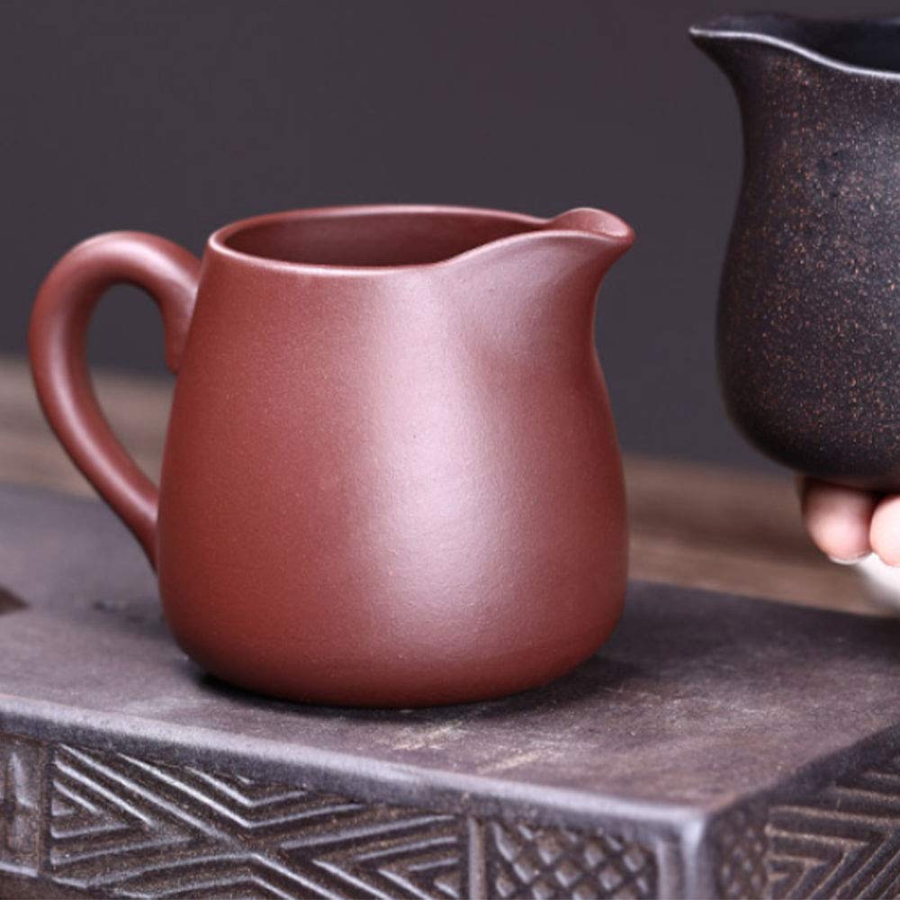 260ml Yixing Purple Clay Tea Set - Chinese Zisha Kung Fu Tea Accessory with Fair Cup & Tea Drain, Dicaoqing Ni Tea Pitcher for Brewing Oolong, Pu-erh & Green Tea - Perfect for Home, Office & Tea Ceremonies