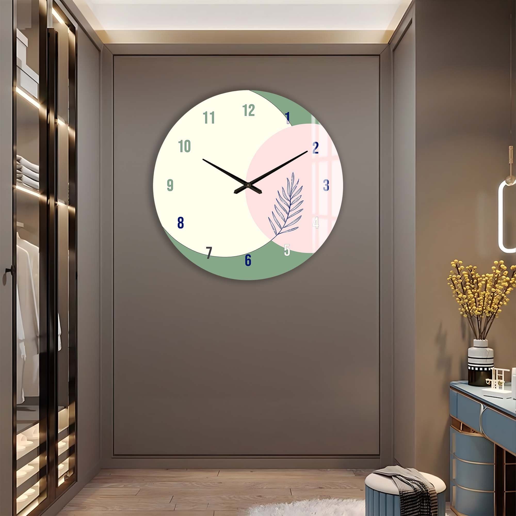 Premium Pistachio Glass Wall Clock - Modern Silent Non-Ticking Decor for Living Room, Bedroom, Office | Home & Office Decor