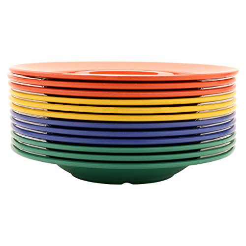 G.E.T. B-1611-MIX 12-Pack 16oz Colorful Diamond Mardi Gras Melamine Bowls - Durable & Lightweight Party Serving Dishes for Outdoor Picnics, BBQs, and Festive Gatherings