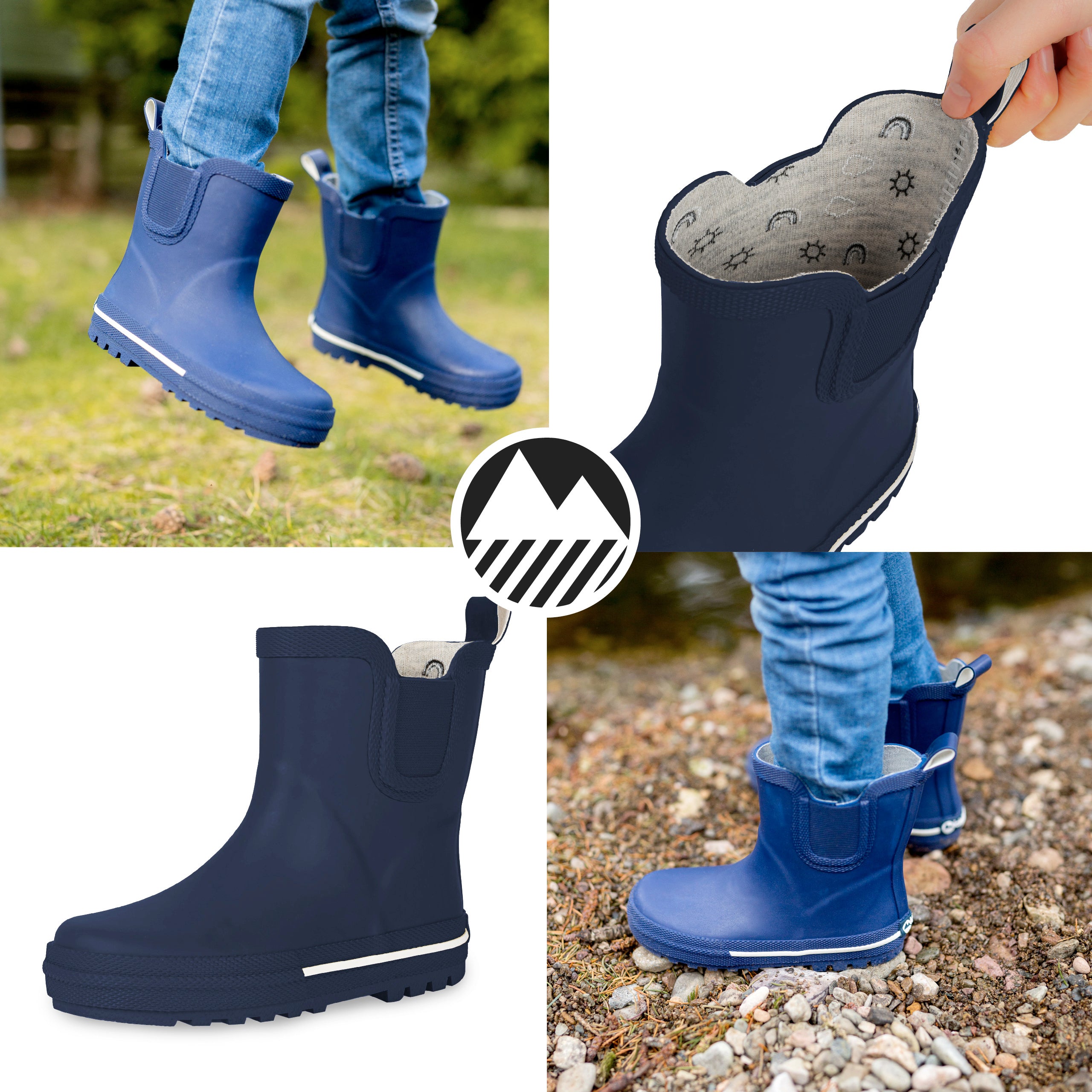 Kids' Paddlebeck Short Rain Boots - Waterproof Rubber Booties for Boys & Girls - Perfect for Puddles, Gardening & Outdoor Play