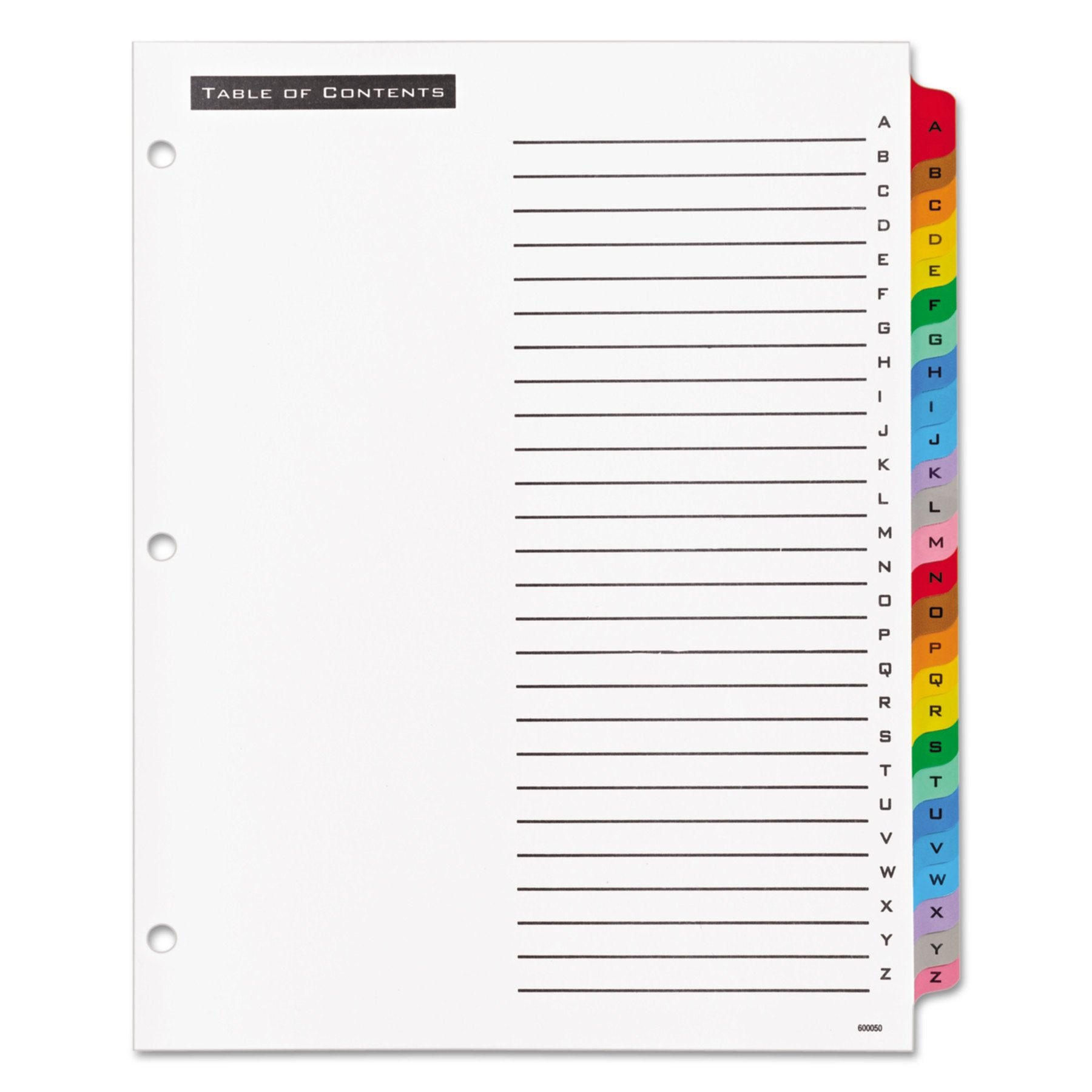 Office Essentials 11677 Table 'n Tabs Dividers - 26 A-Z Tabs for Letter Size Files | Perfect for Document Organization in Home & Office