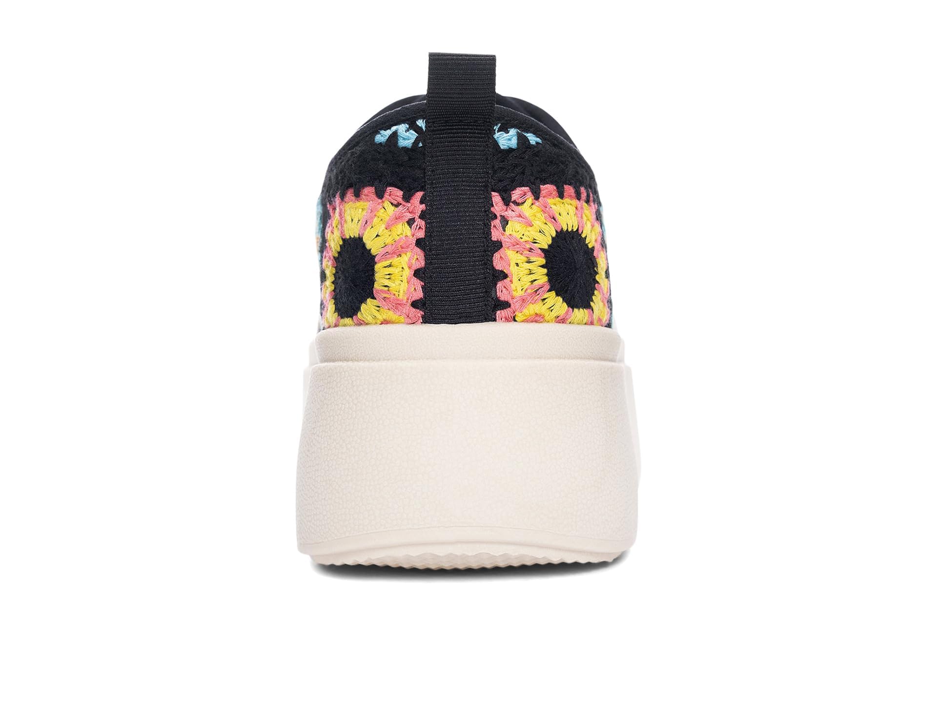 Women's Rambling Crochet Sneakers - Black Multi Color Comfortable Slip-On Shoes Size 8 | Casual Walking, Beach Outfits & Summer Fashion