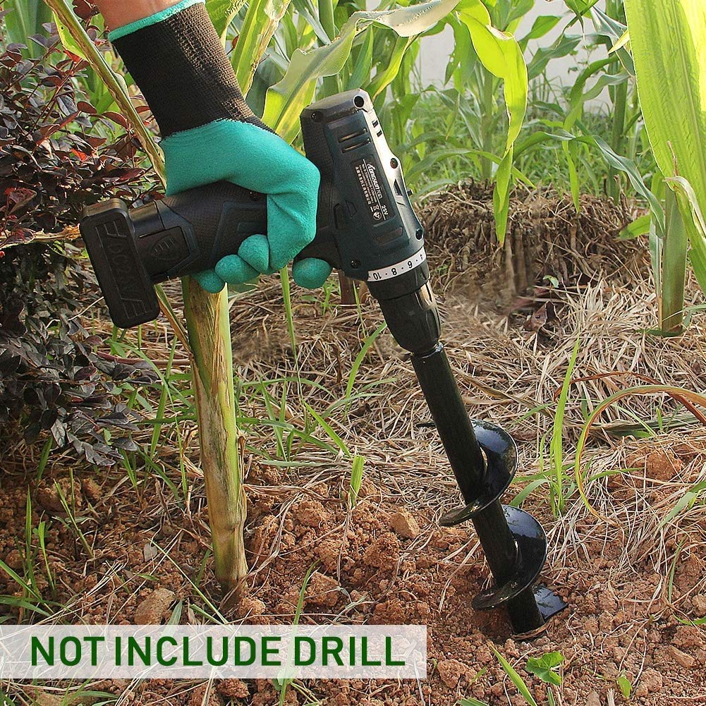 3.5x16 Inch Auger Drill Bit for Gardening - Spiral Earth Drill for Planting Flower Bulbs, Bedding & Post Holes - Fits 3/8” Hex Drive Drill - Perfect for Landscaping, Gardening & DIY Projects