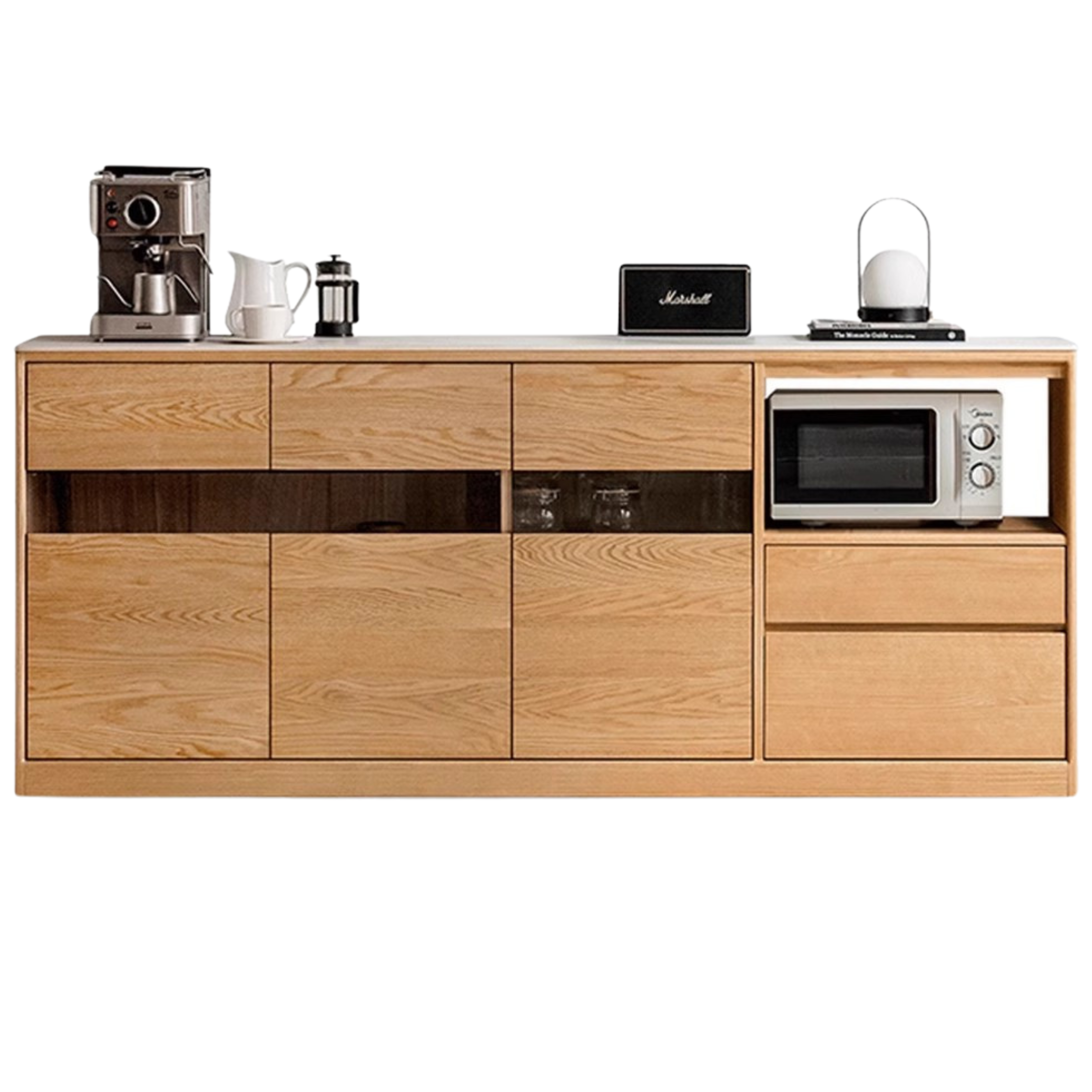 78.7x14.9x33.5 inch / 200x38x85сm / Natural wood color / rock board sideboard