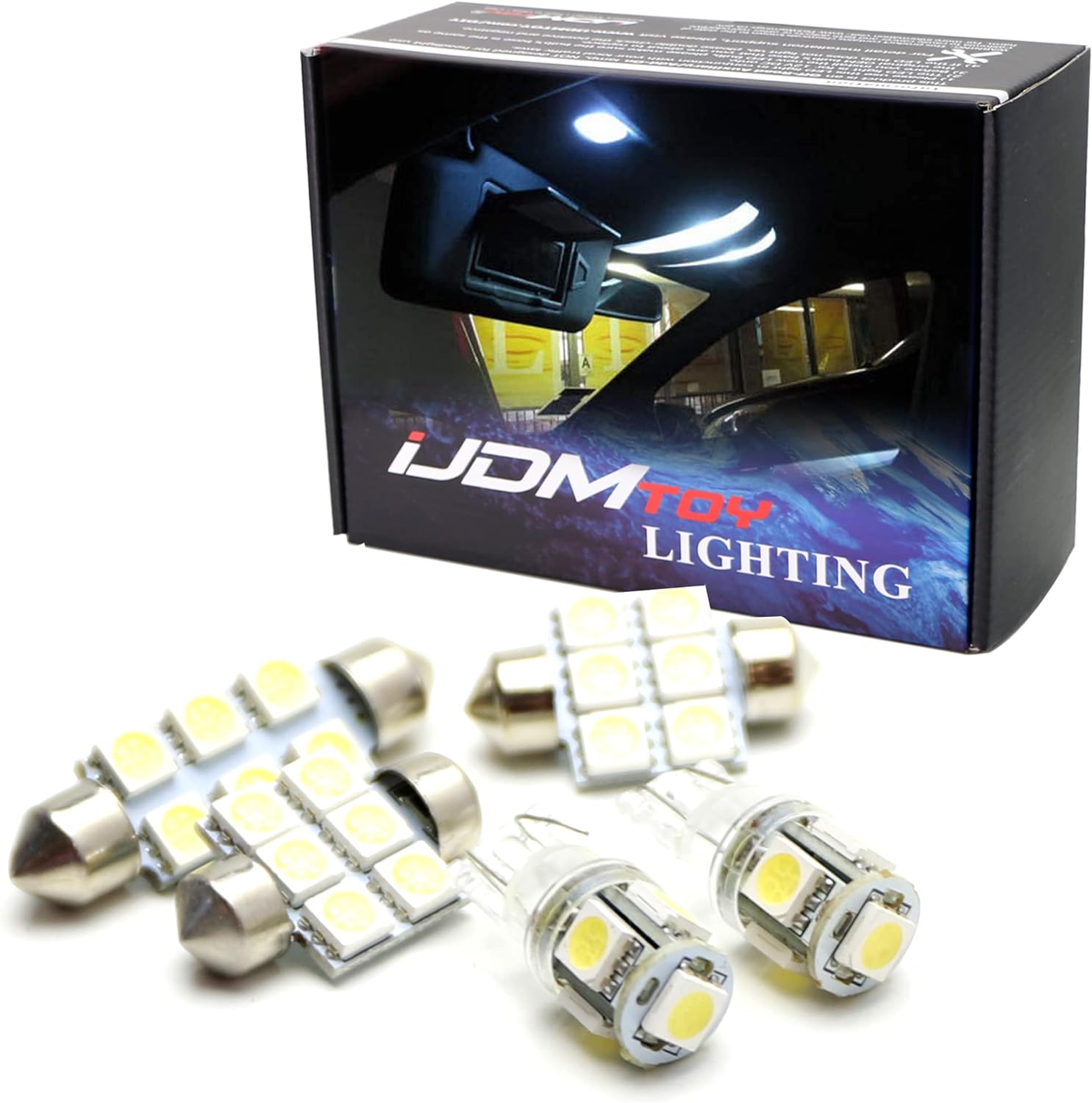 2012-2023 Toyota Prius C LED Interior Light Kit - 2-Piece SMD Full LED Upgrade for Dome & Map Lights | Enhanced Brightness & Energy Efficiency | Perfect for Night Driving, Car Interior Illumination