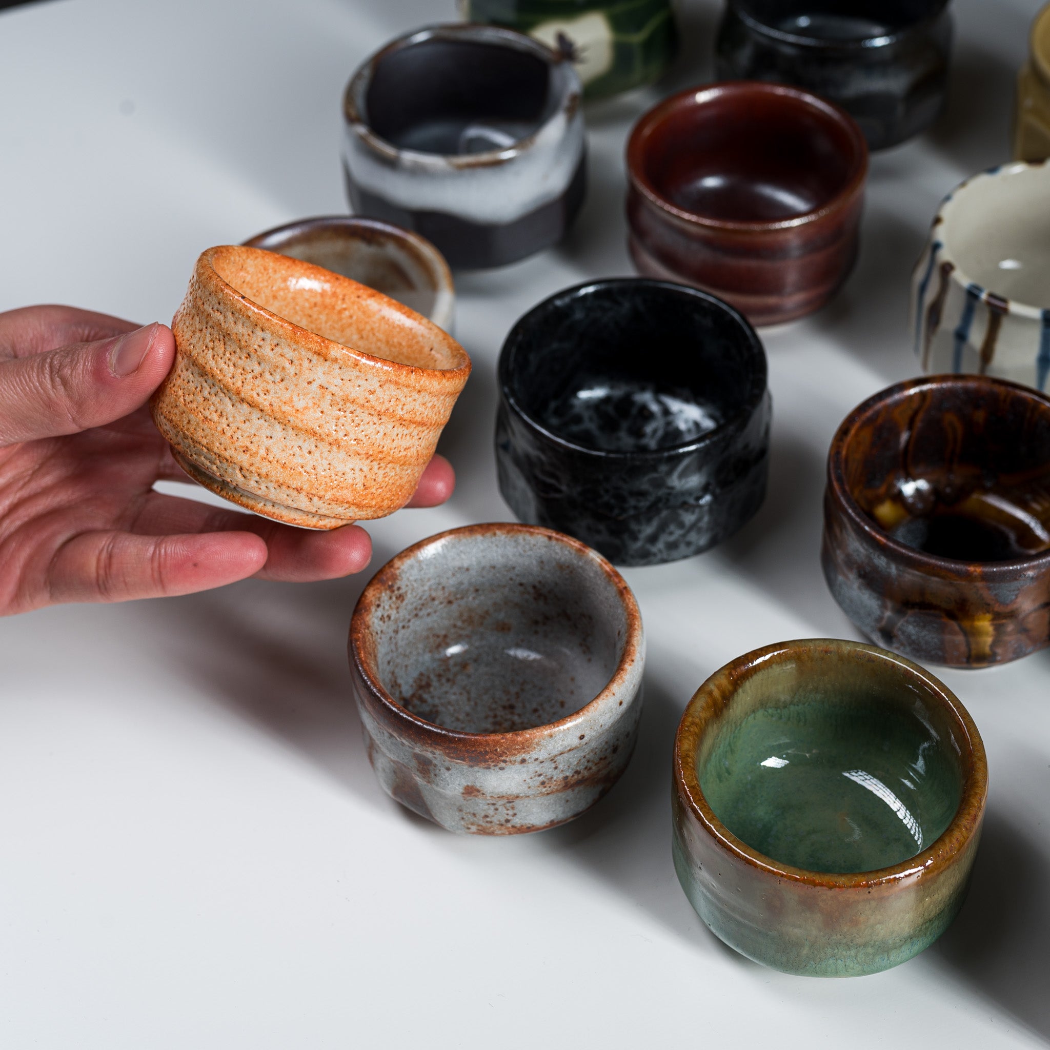 Handcrafted Mino Ware Pottery Sake Cup & Teacup - Traditional Japanese Tokusa Design - Authentic Minoyaki Guinom - Perfect for Sake Tasting, Tea Ceremonies & Home Decor