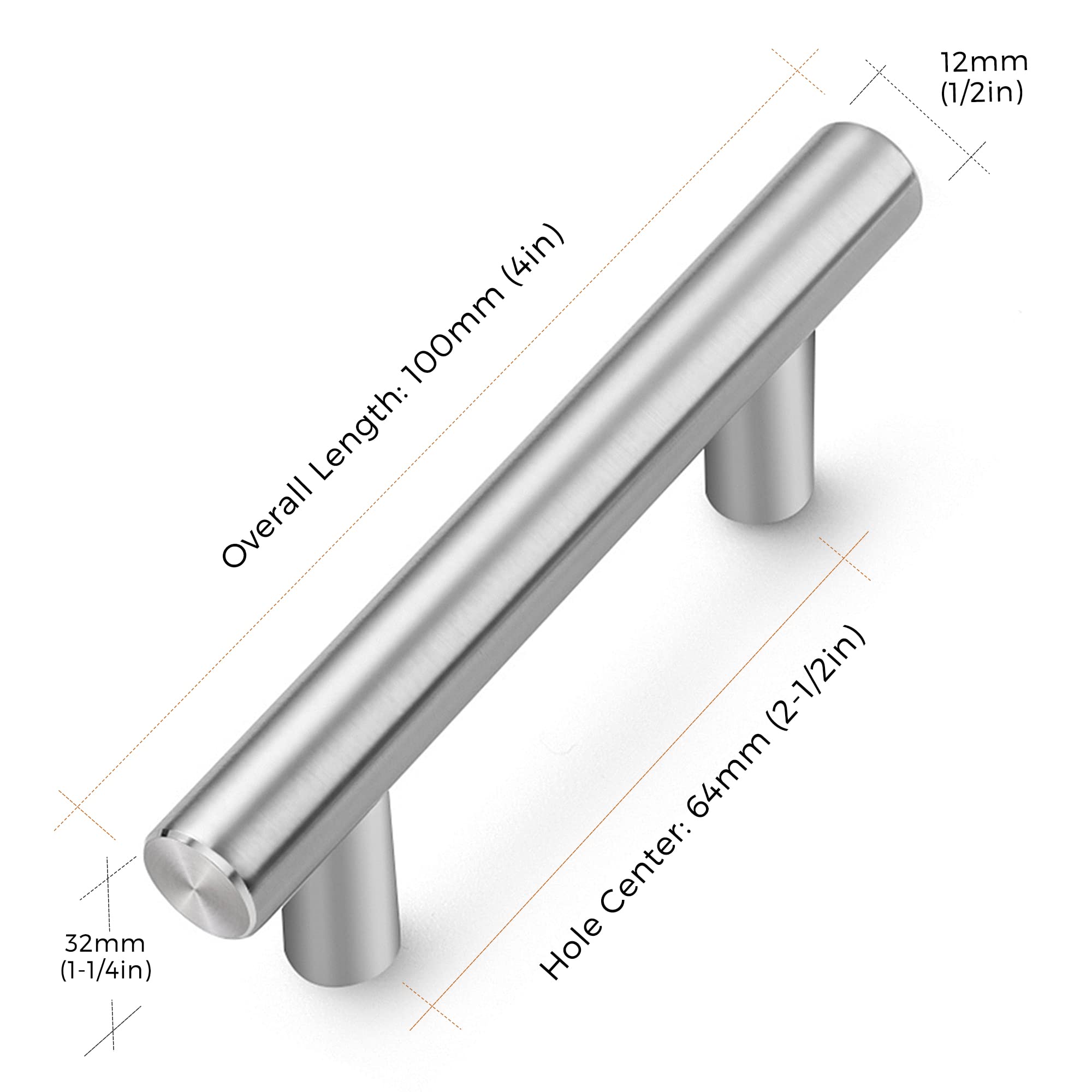 Ravinte 5-Pack 2-1/2 Inch Brushed Nickel Cabinet Handles - Modern Kitchen Drawer Pulls Hardware for Cabinets & Furniture (Perfect for Kitchen Renovation & Bathroom Upgrade)